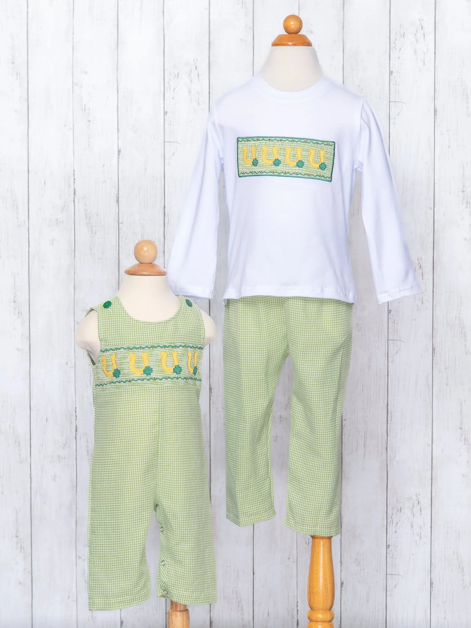Green Smocked Horse Shoe Johnny - Image 3