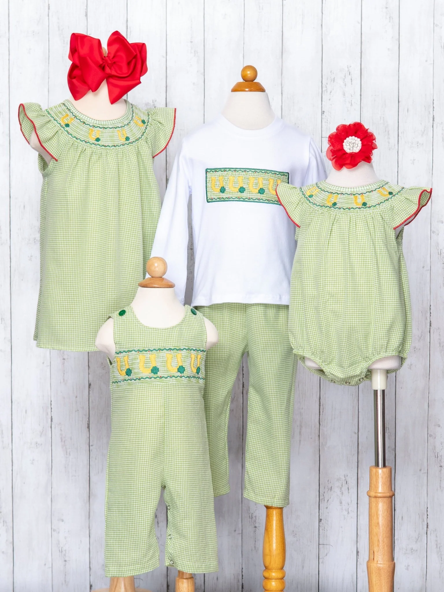 Green Smocked Horse Shoe Johnny - Image 4