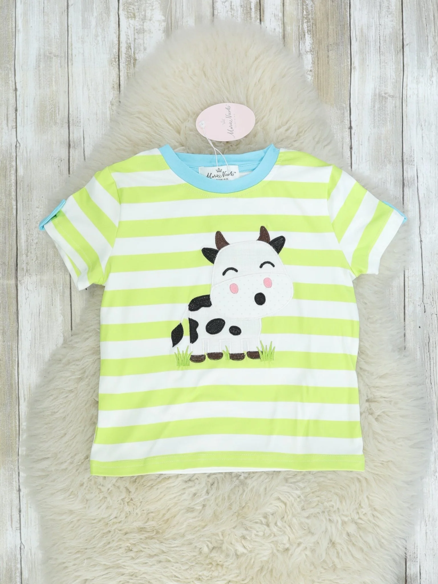 Green Striped Cow Shirt