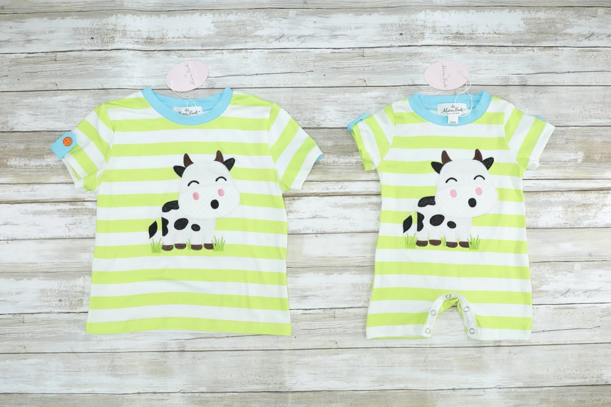Green Striped Cow Shirt - Image 2