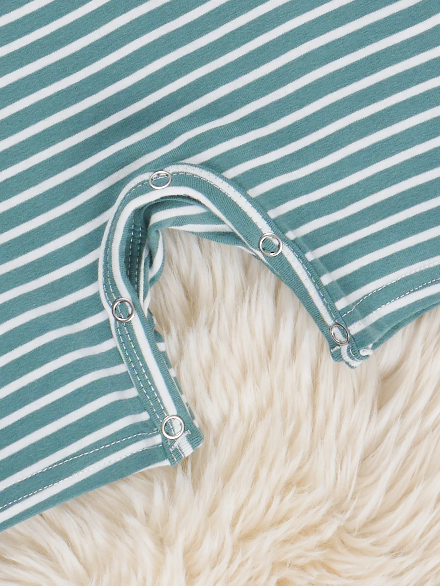 Green Striped Embroidered USA Romper - Image 2