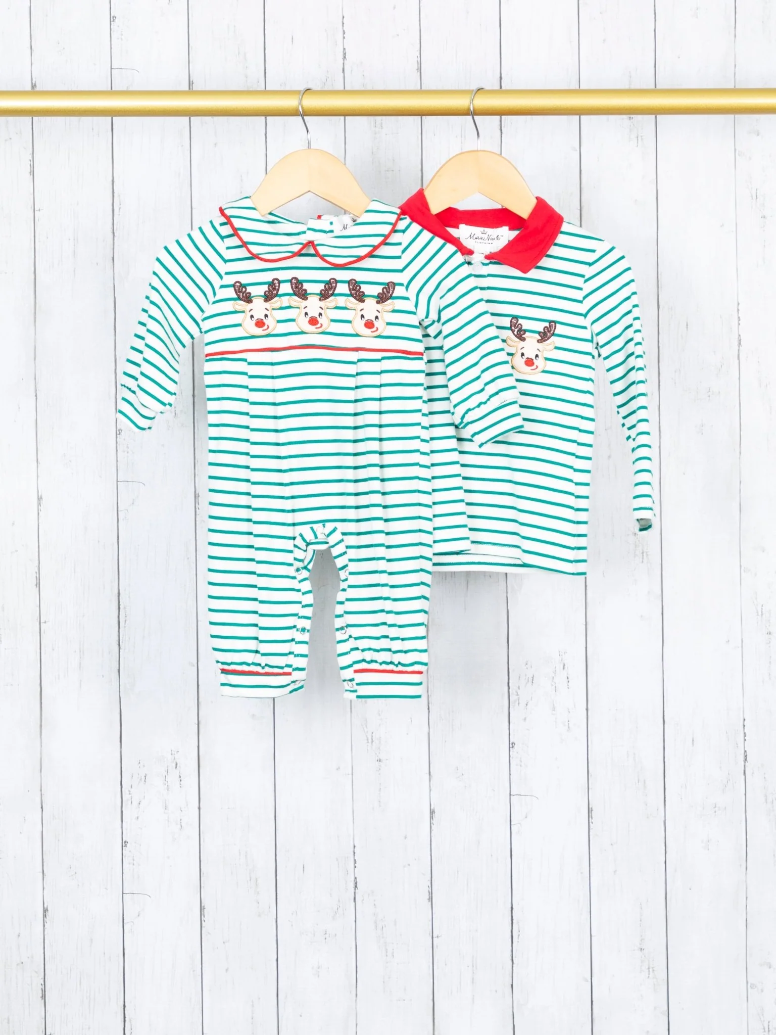 Green Striped Reindeer Polo - Image 3