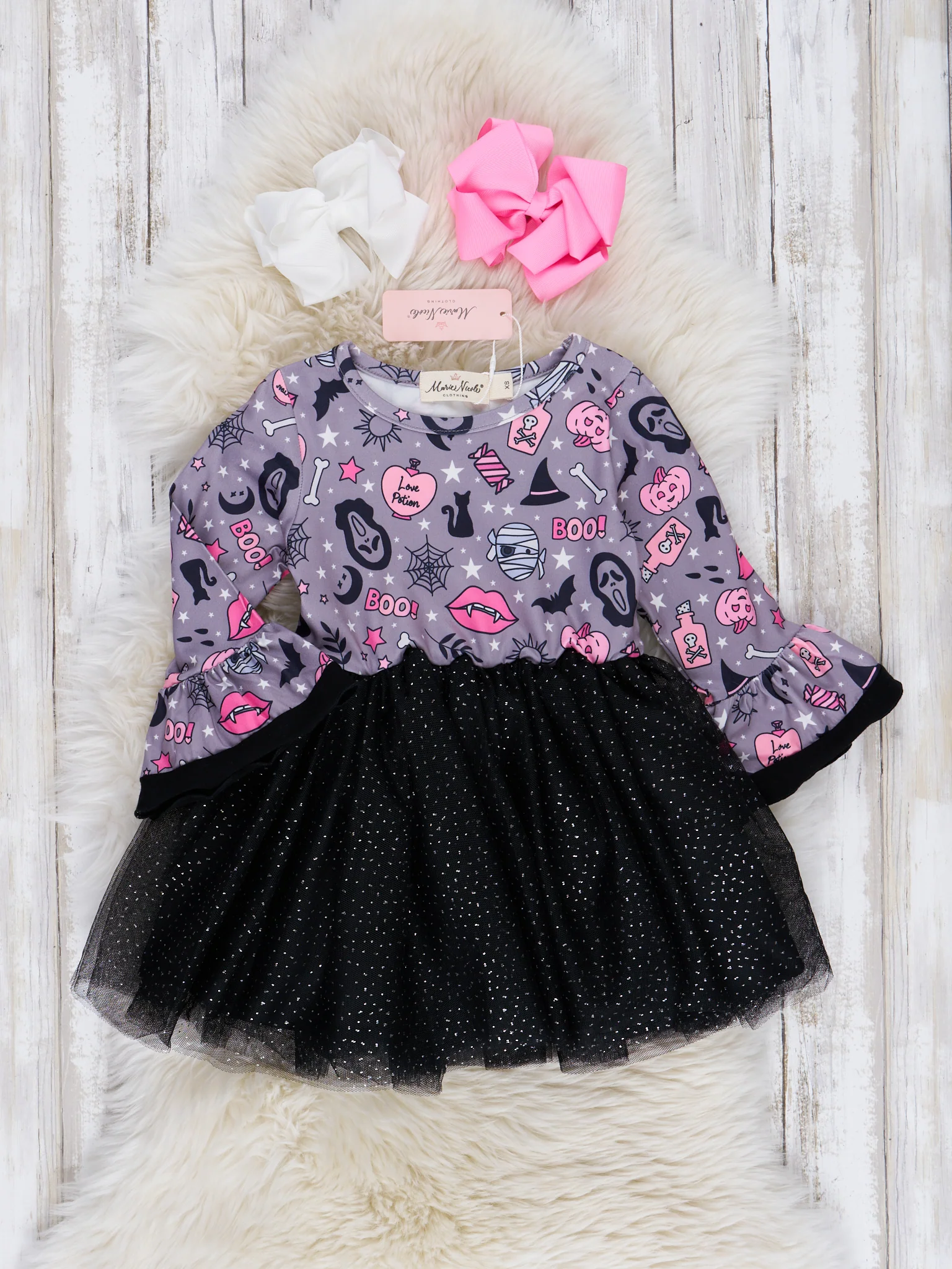 Grey & Black Sparkle Bewitching Tulle Dress