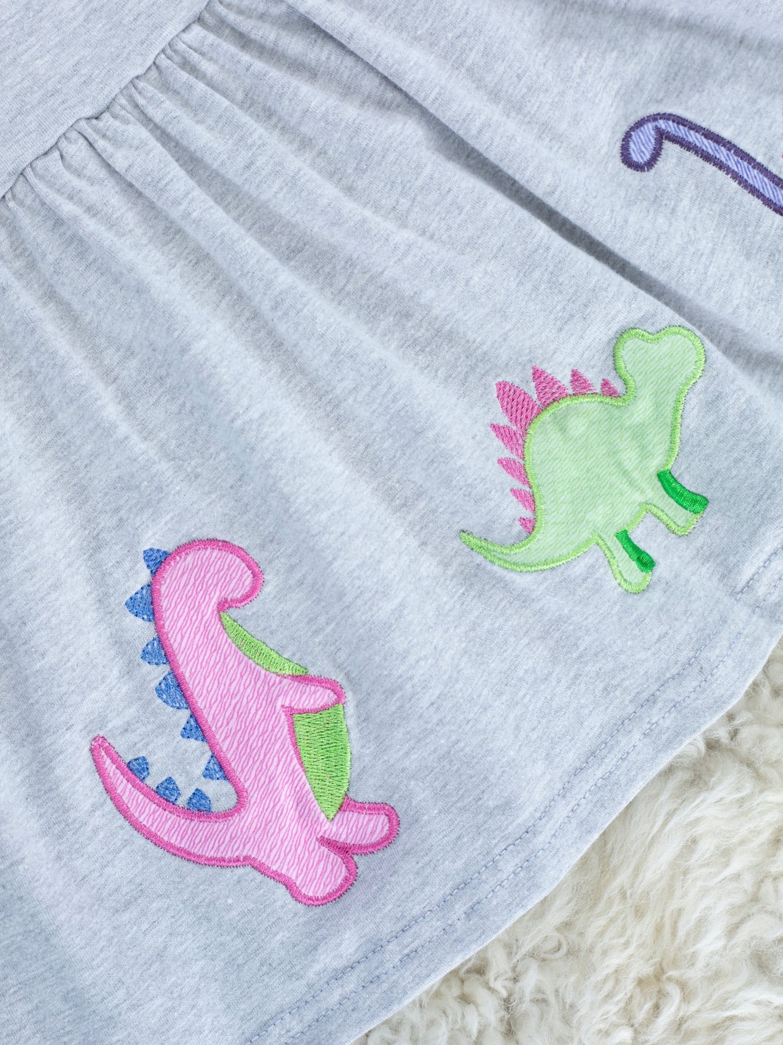 Grey Dinosaur Ruffle Outfit - Image 3