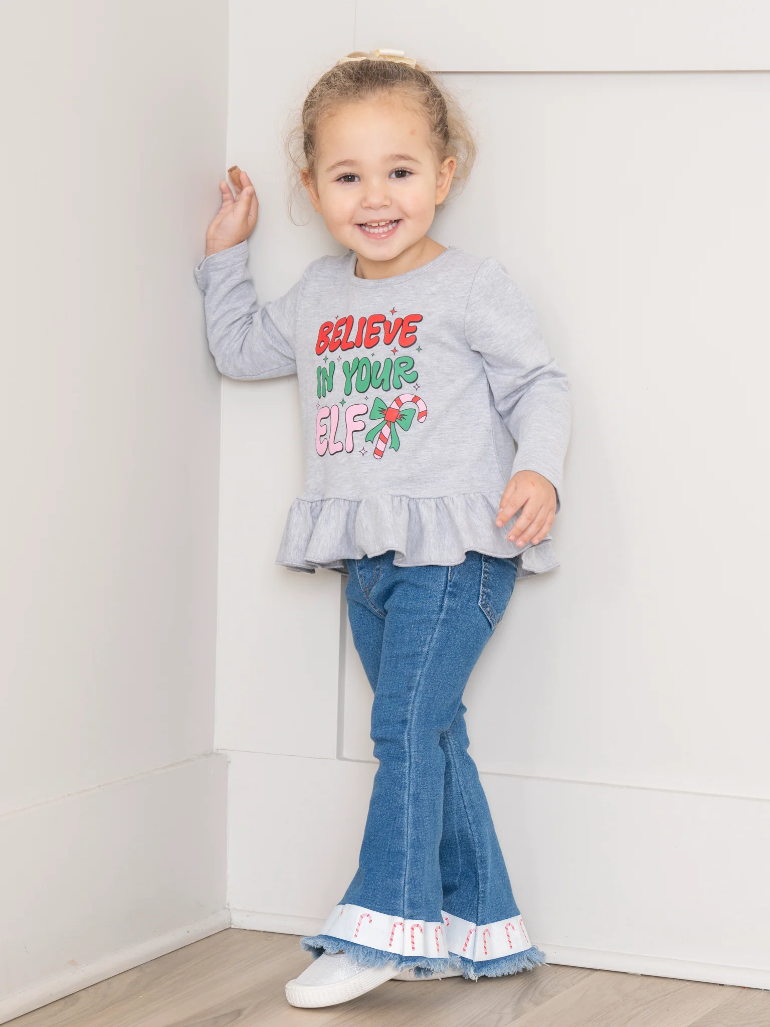 Grey Elf Denim Bell Bottoms Outfit - Image 5