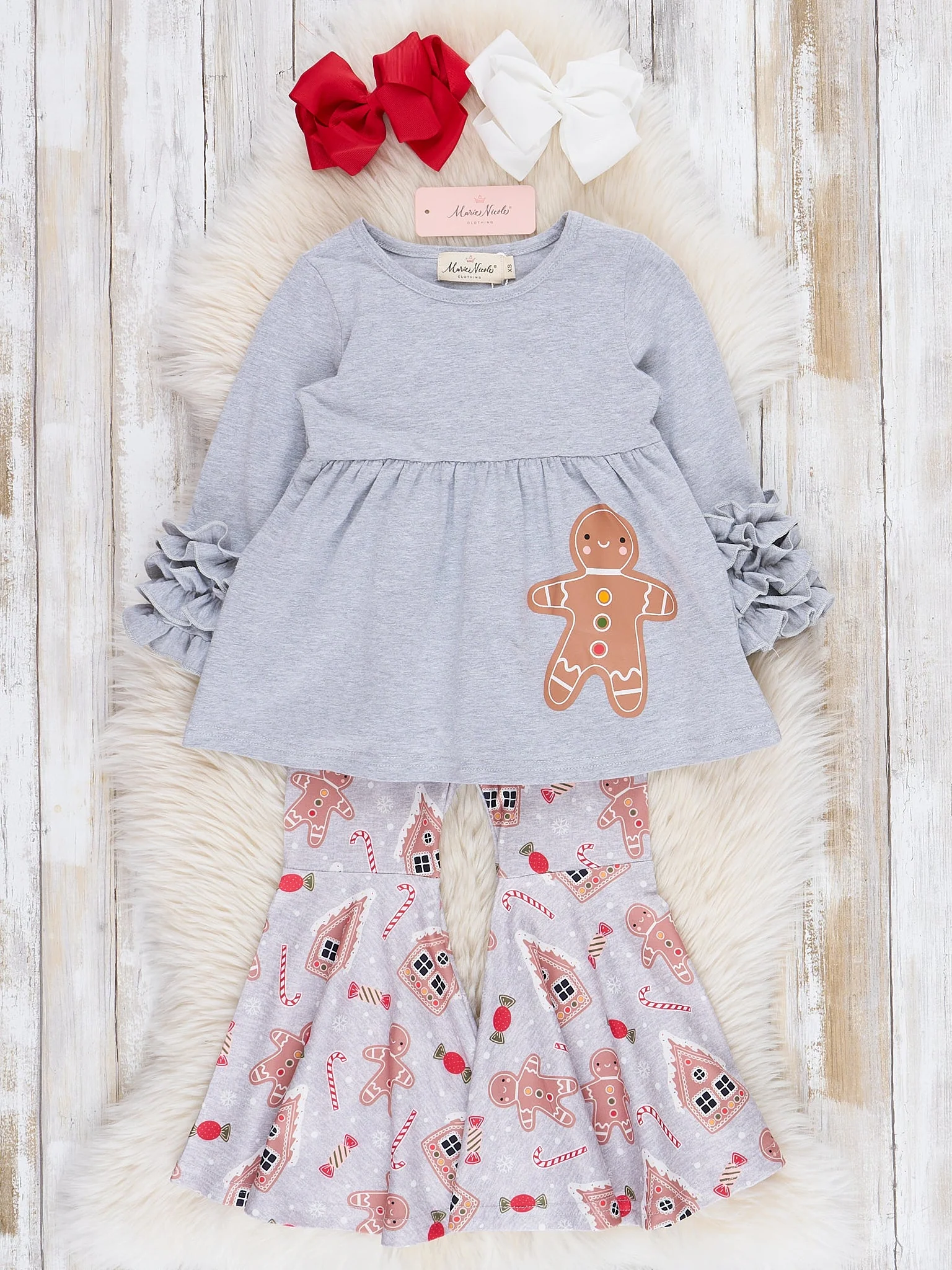 Grey Gingerbread Bell Bottom Outfit - Image 2