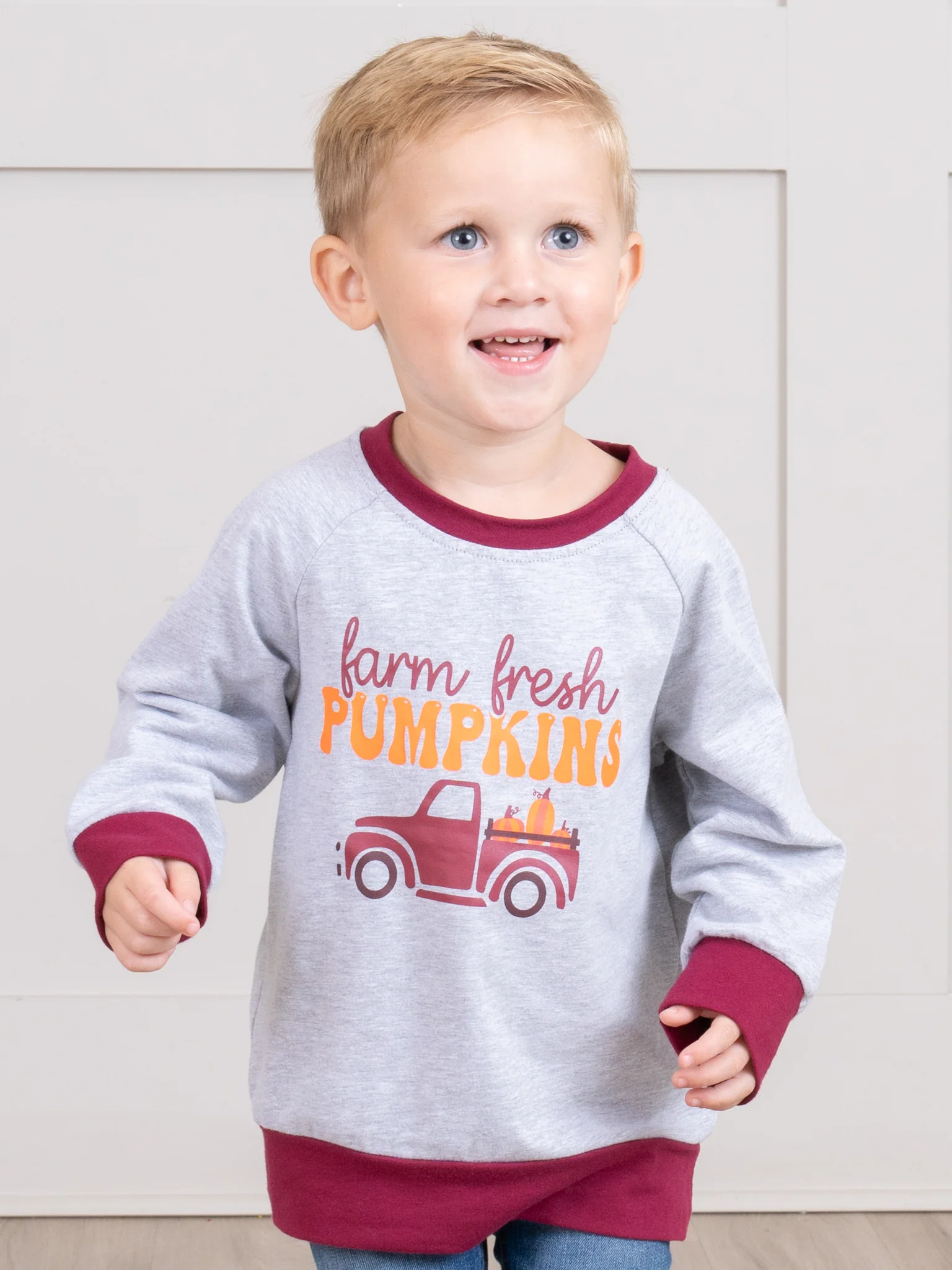 Grey & Maroon "Farm Fresh Pumpkins" Shirt