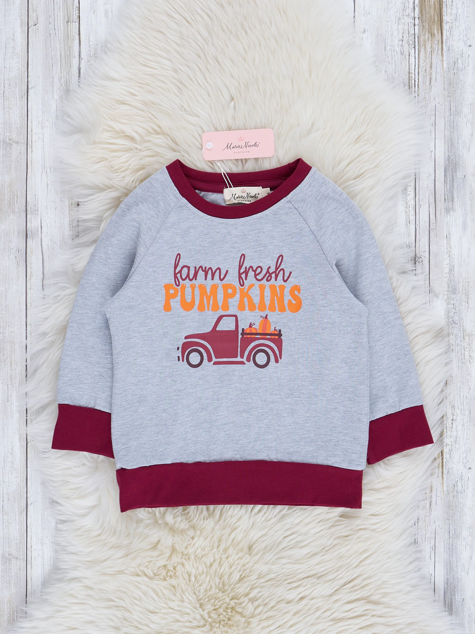 Grey & Maroon "Farm Fresh Pumpkins" Shirt - Image 2