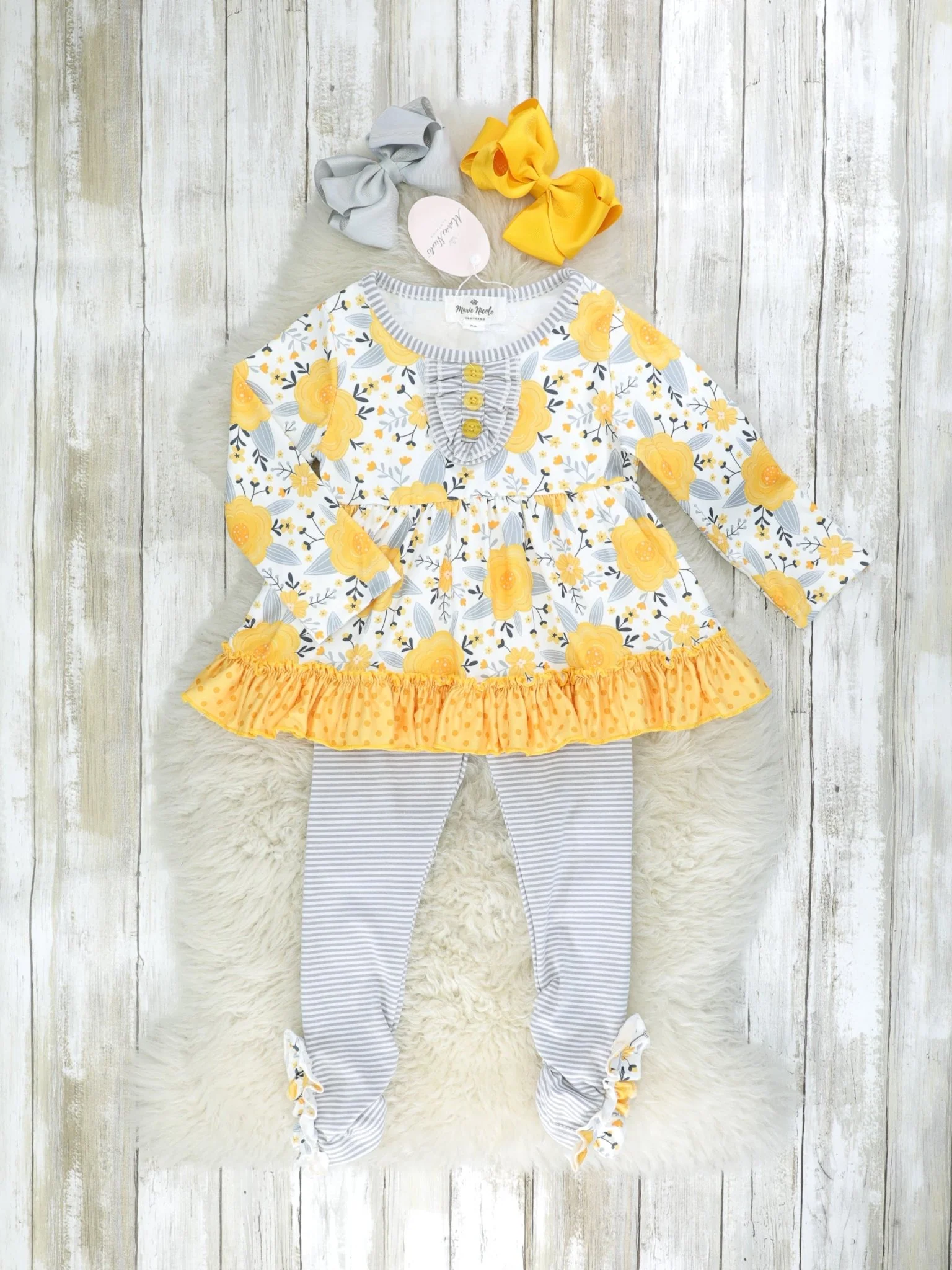 Grey & Mustard Floral Tunic Outfit
