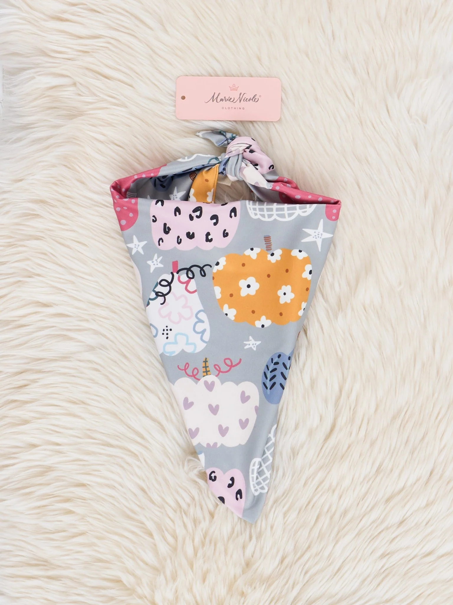 Grey Pumpkin Doodles Dog Bandana