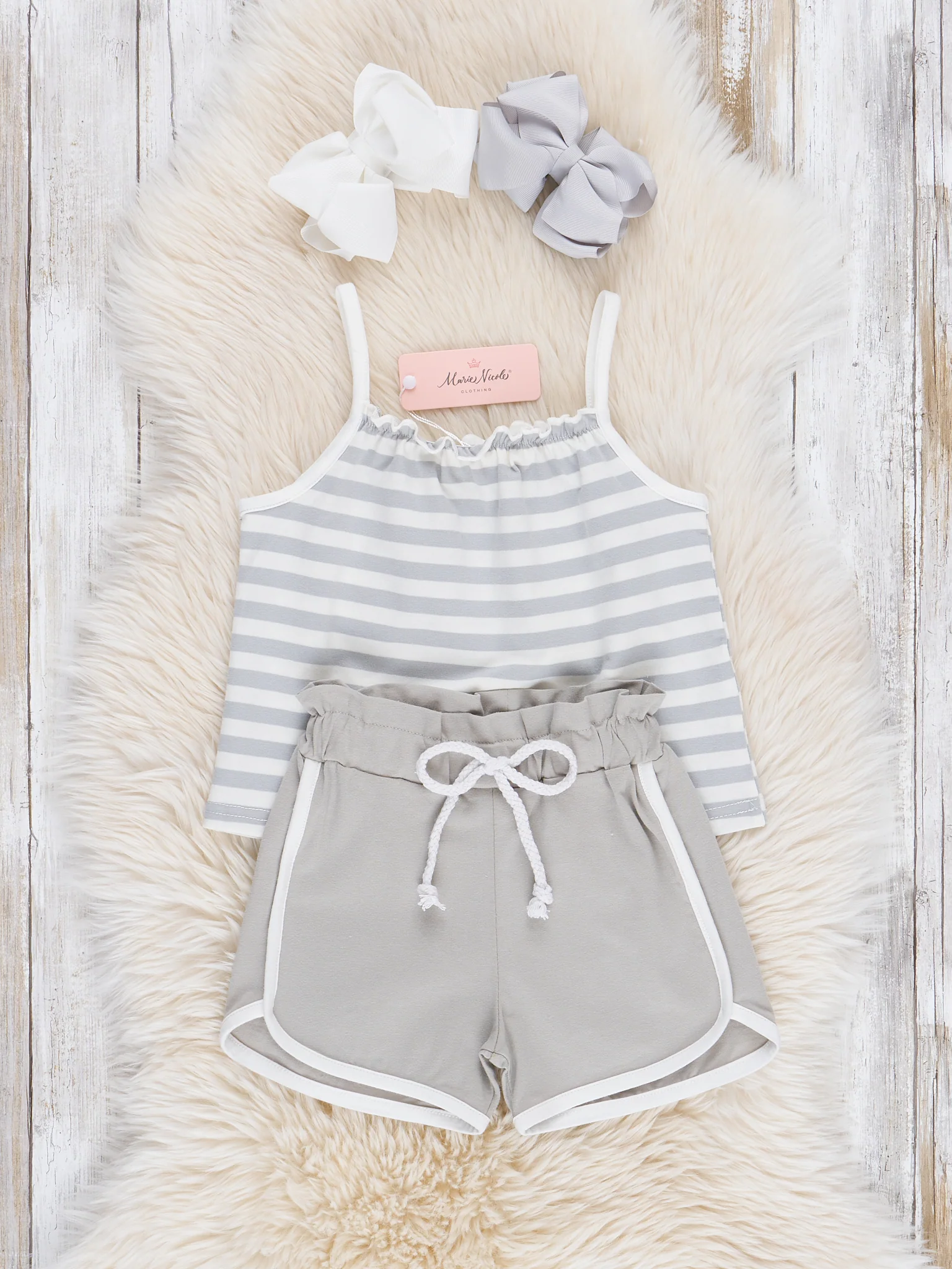 Grey Striped Pickleball Outfit - Image 2