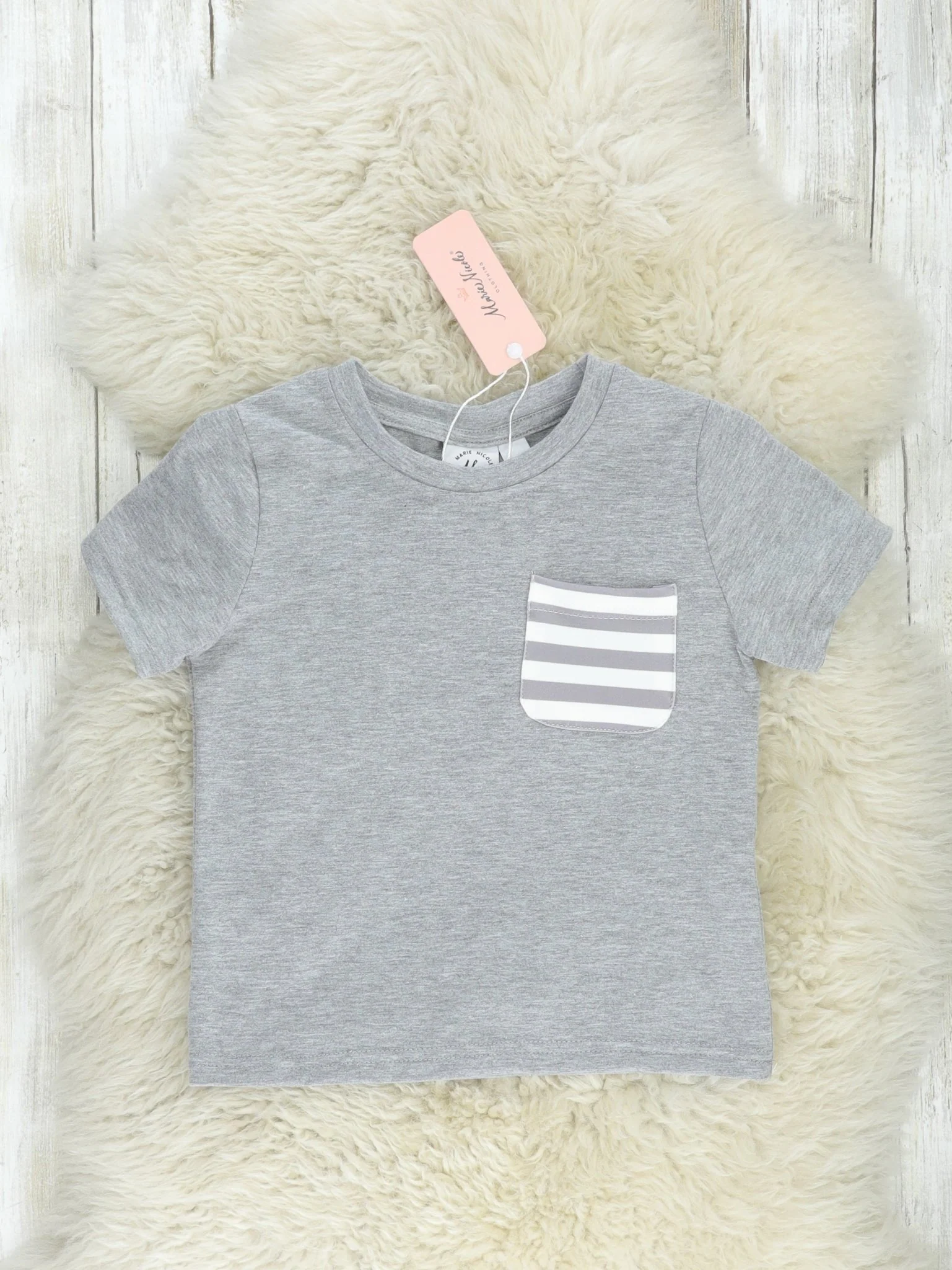 Grey Striped Pocket Shirt