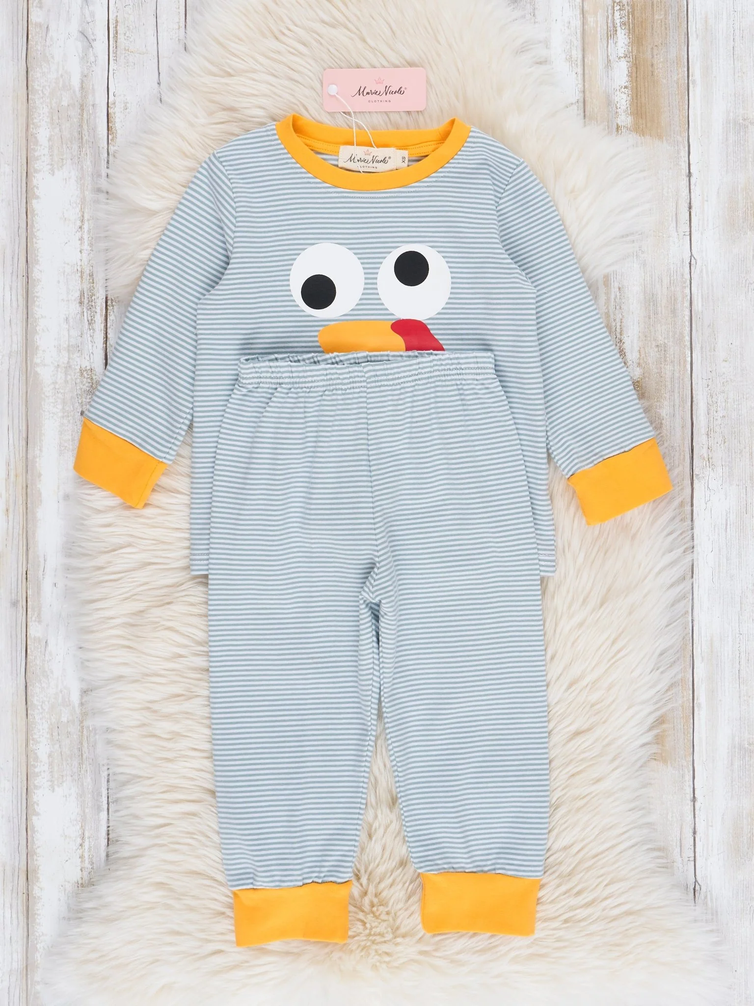 Grey Striped Turkey Pajamas - Image 2