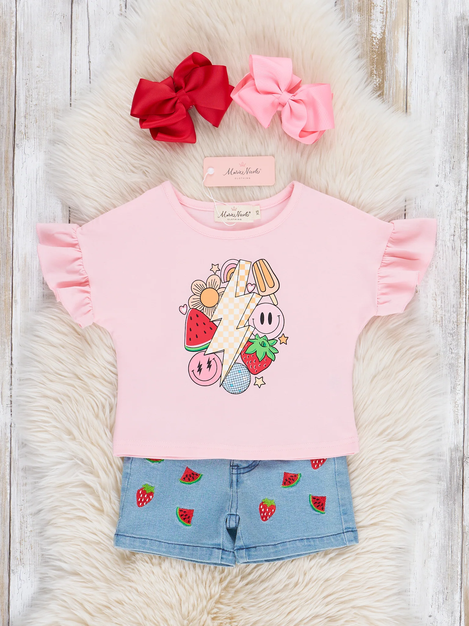 Groovy Summer Fruits Denim Outfit - Image 2