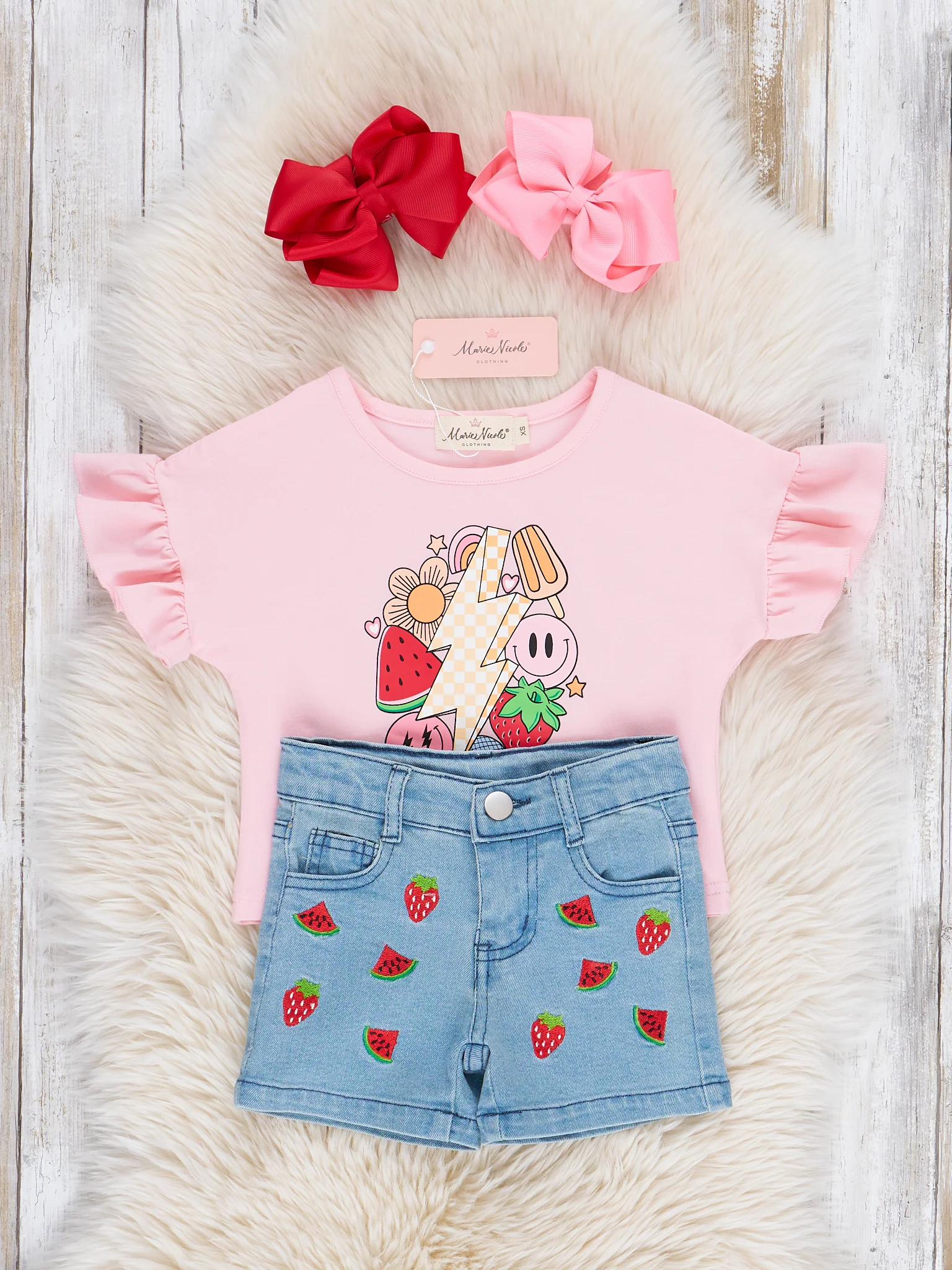 Groovy Summer Fruits Denim Outfit - Image 3