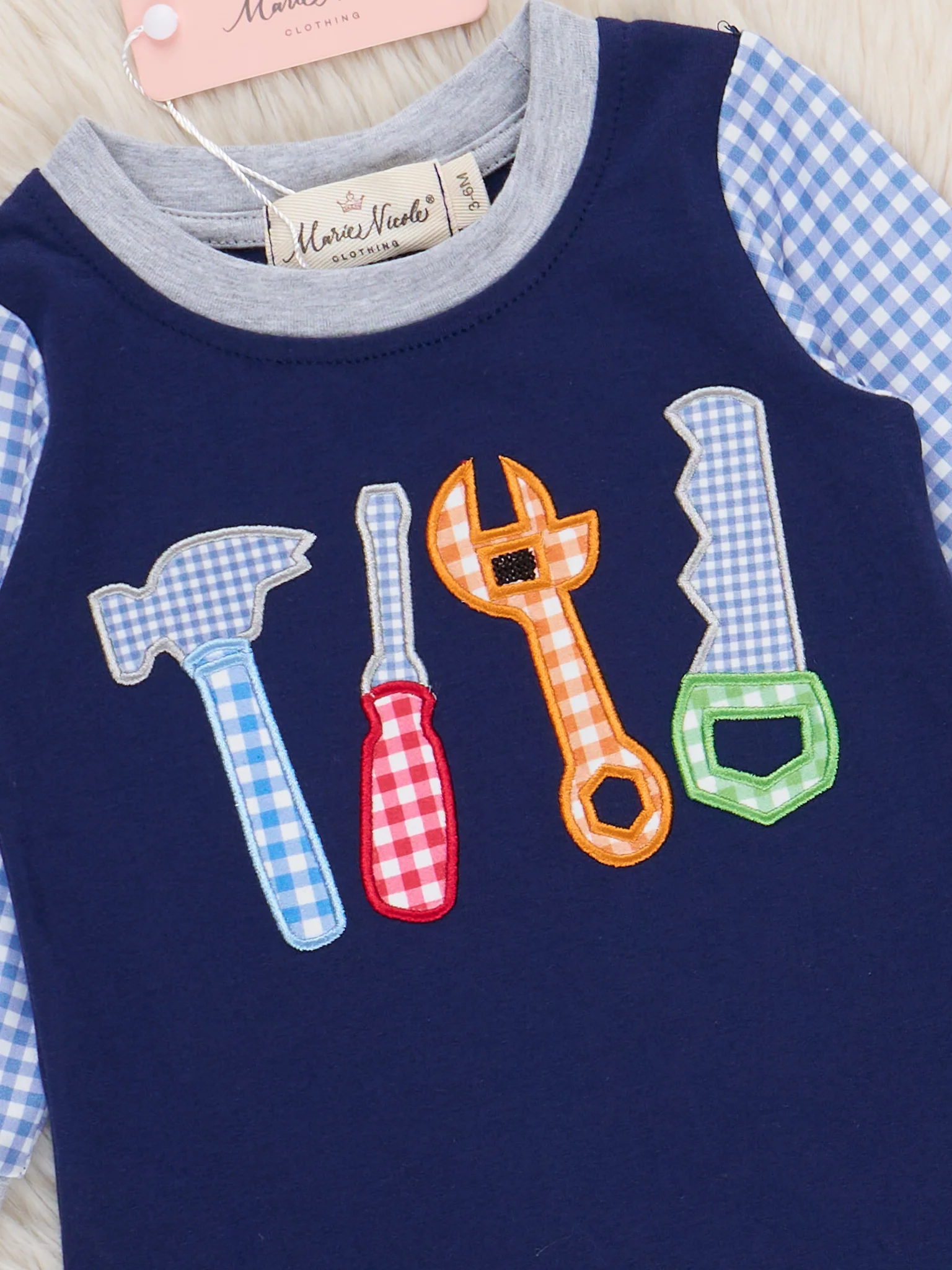 Handy Helper Embroidered Tool Romper - Image 2