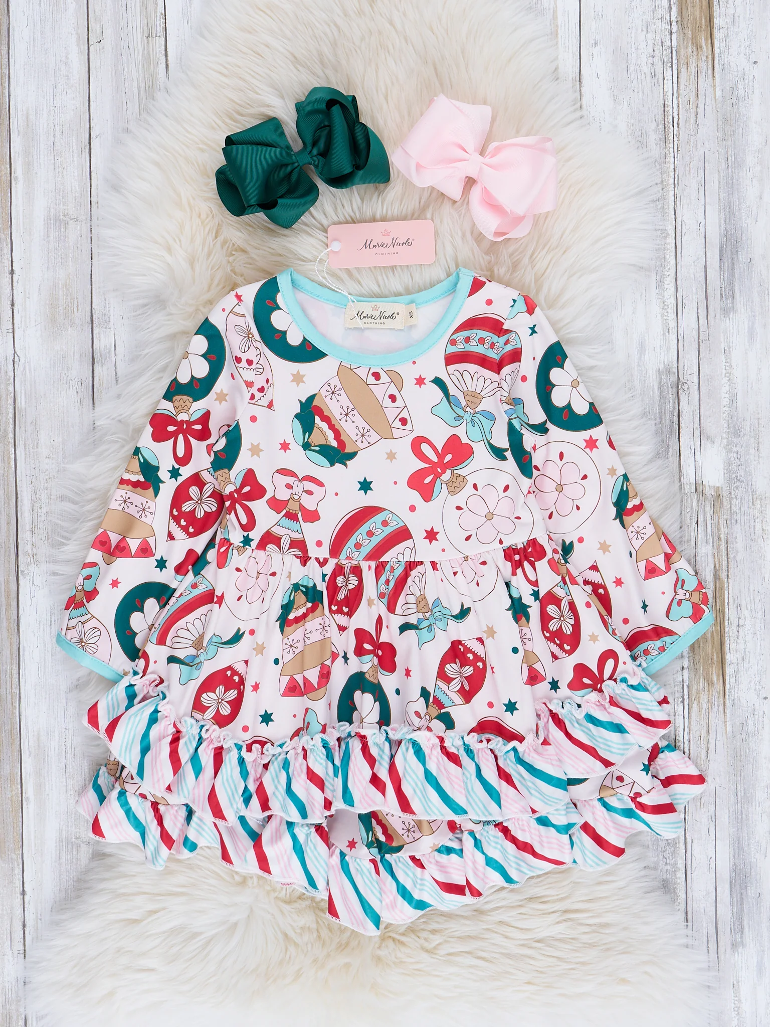 Happiest Holidays Tiered Ruffle Dress - Image 3