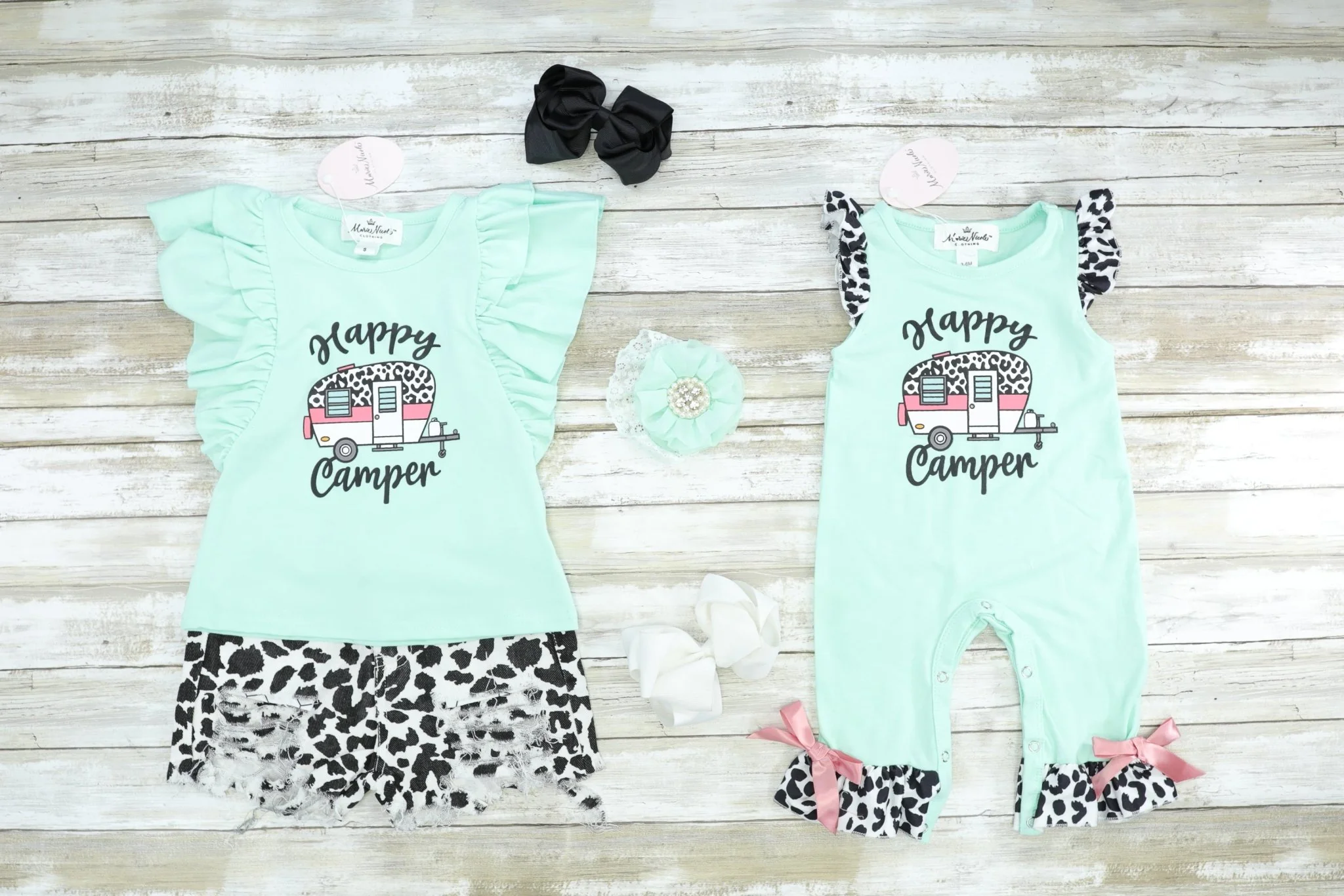 "Happy Camper" Ruffle Top & Shorts Outfit - Image 3
