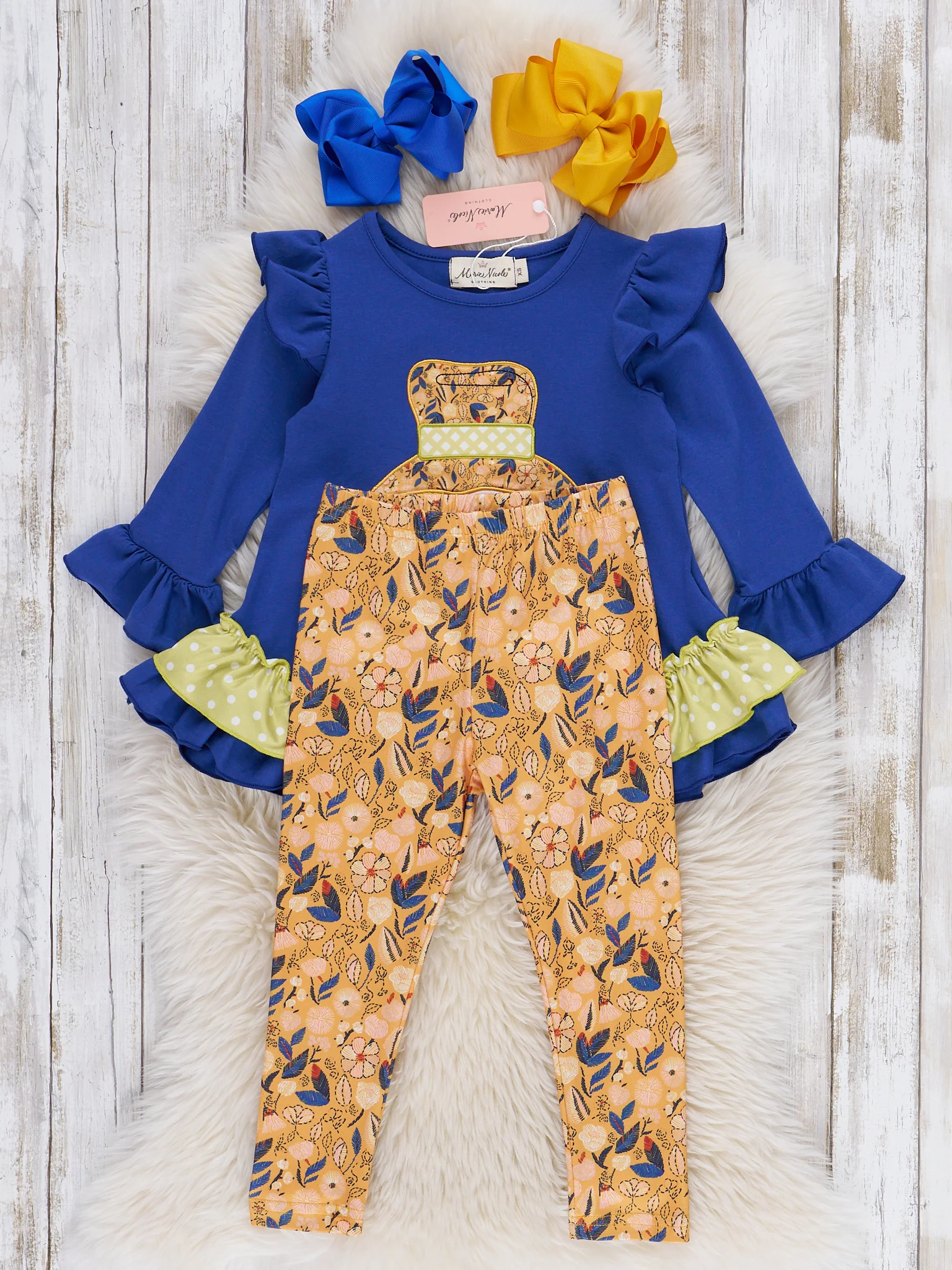 Harvest Helper Embroidered Ruffle Outfit - Image 3