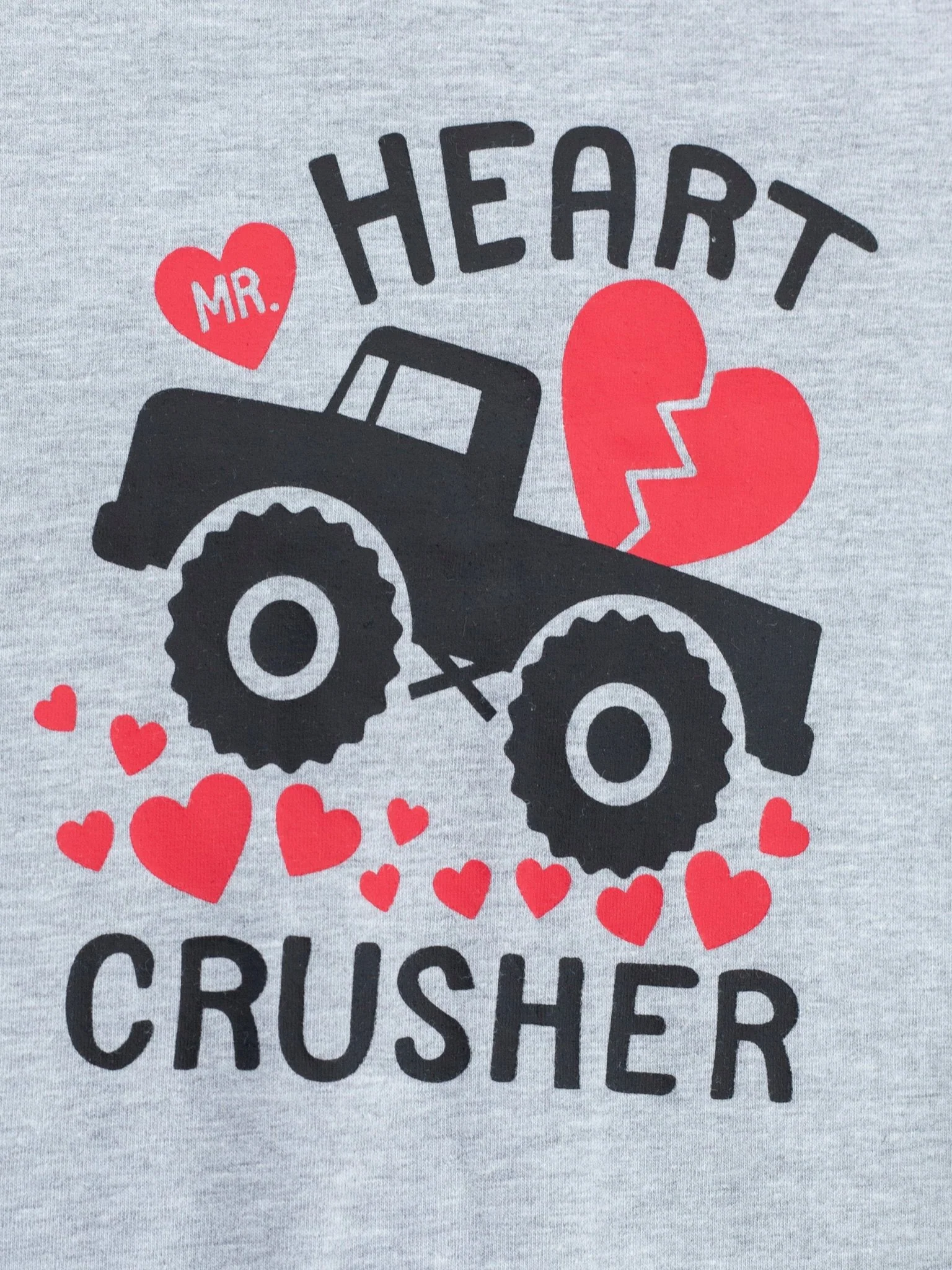 "Heart Crusher" Monster Truck Raglan Romper - Image 2