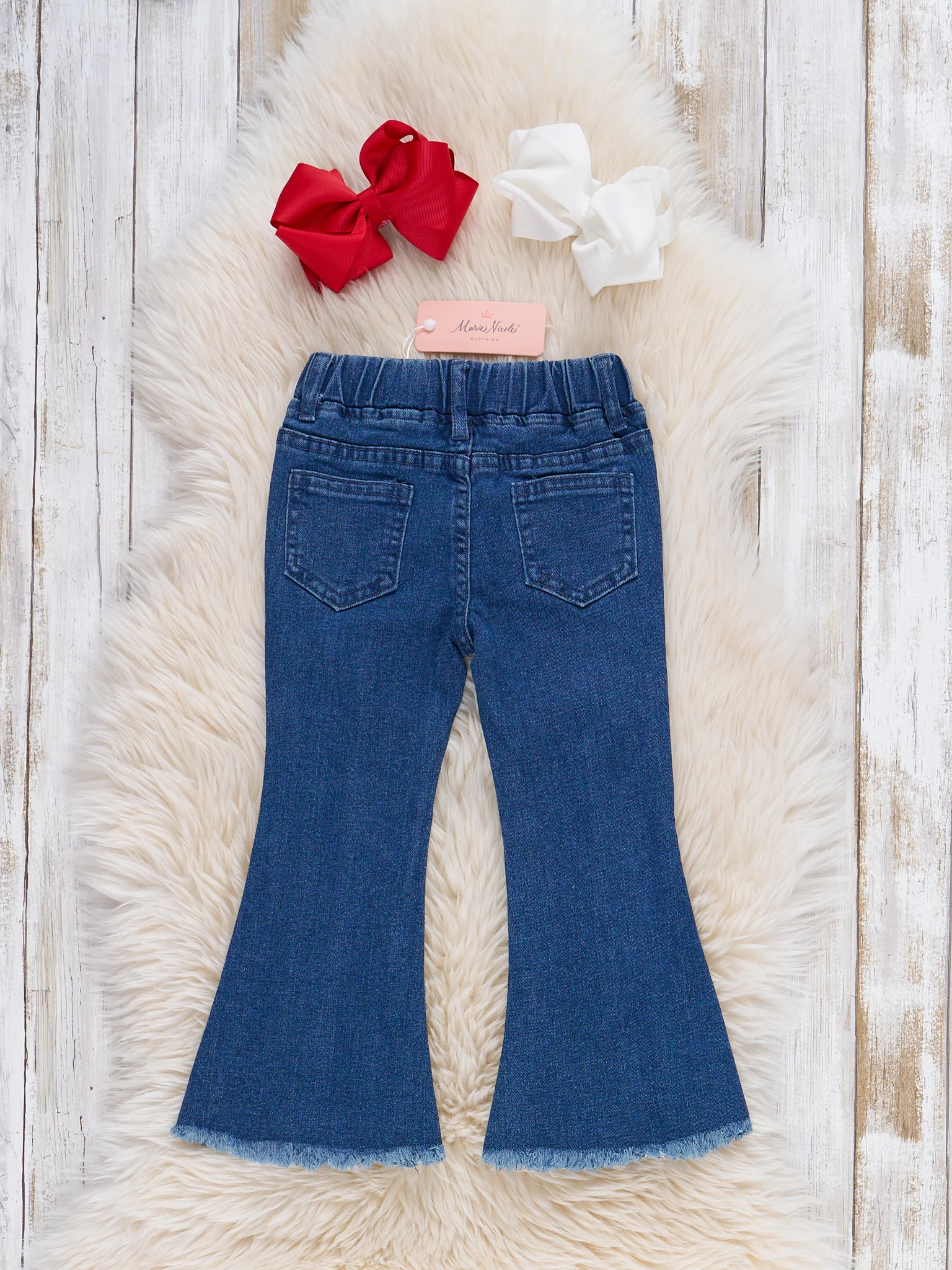 Heart Parade Embroidered Denim Bell Bottoms - Image 5