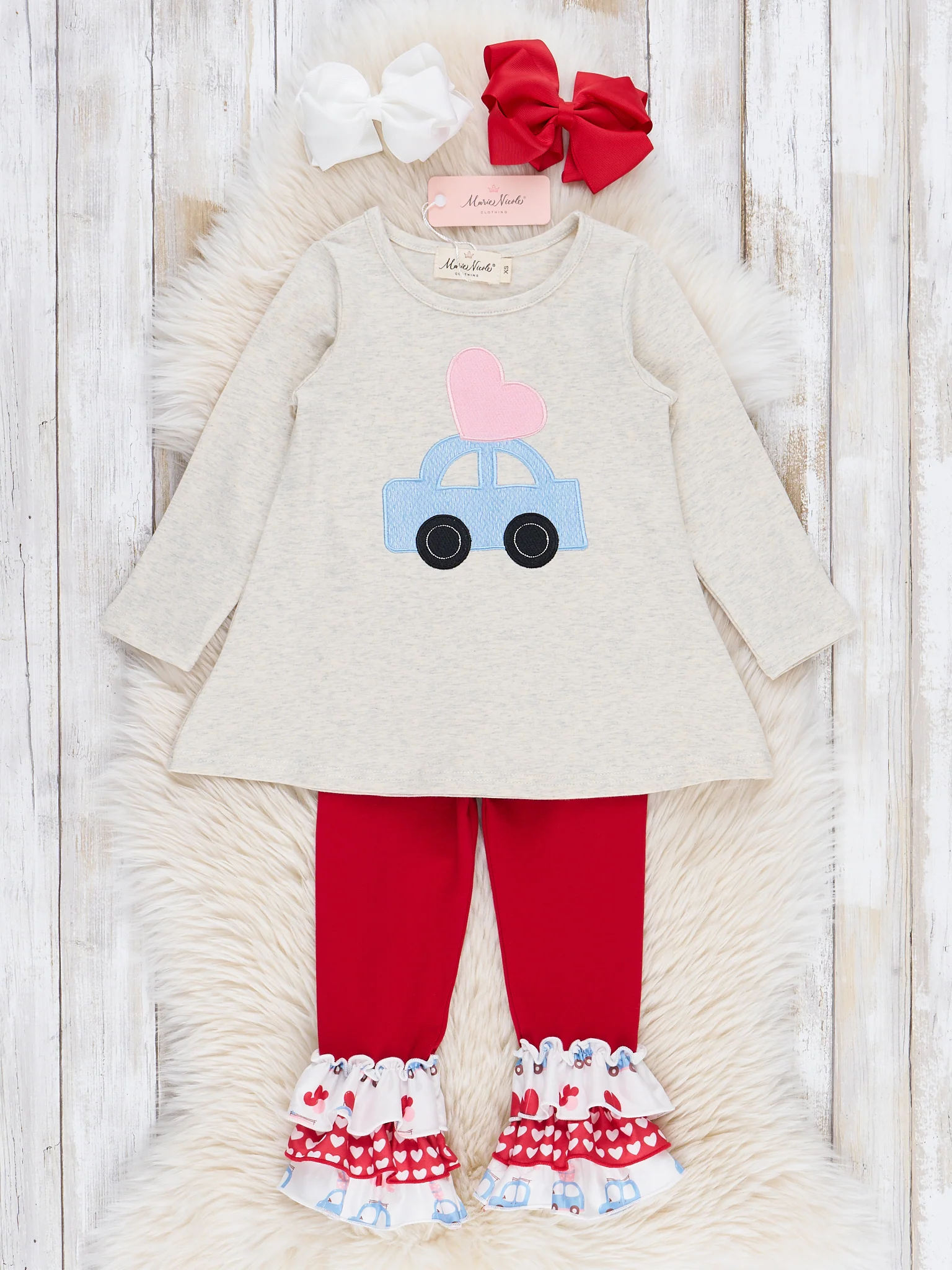Heart Topped Car Ruffle Outfit