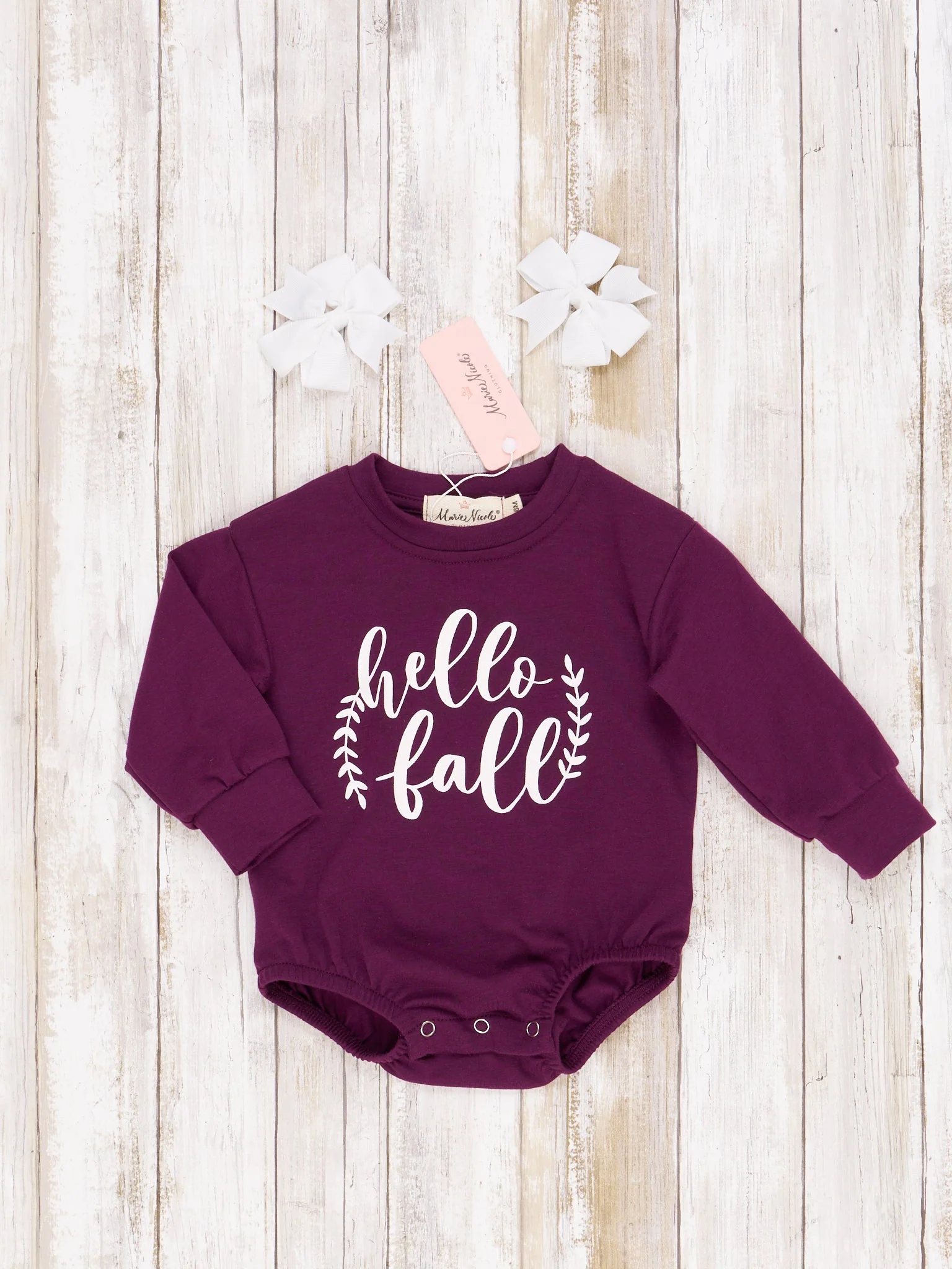 Mom & Me "Hello Fall" Plum Crewneck - Image 2