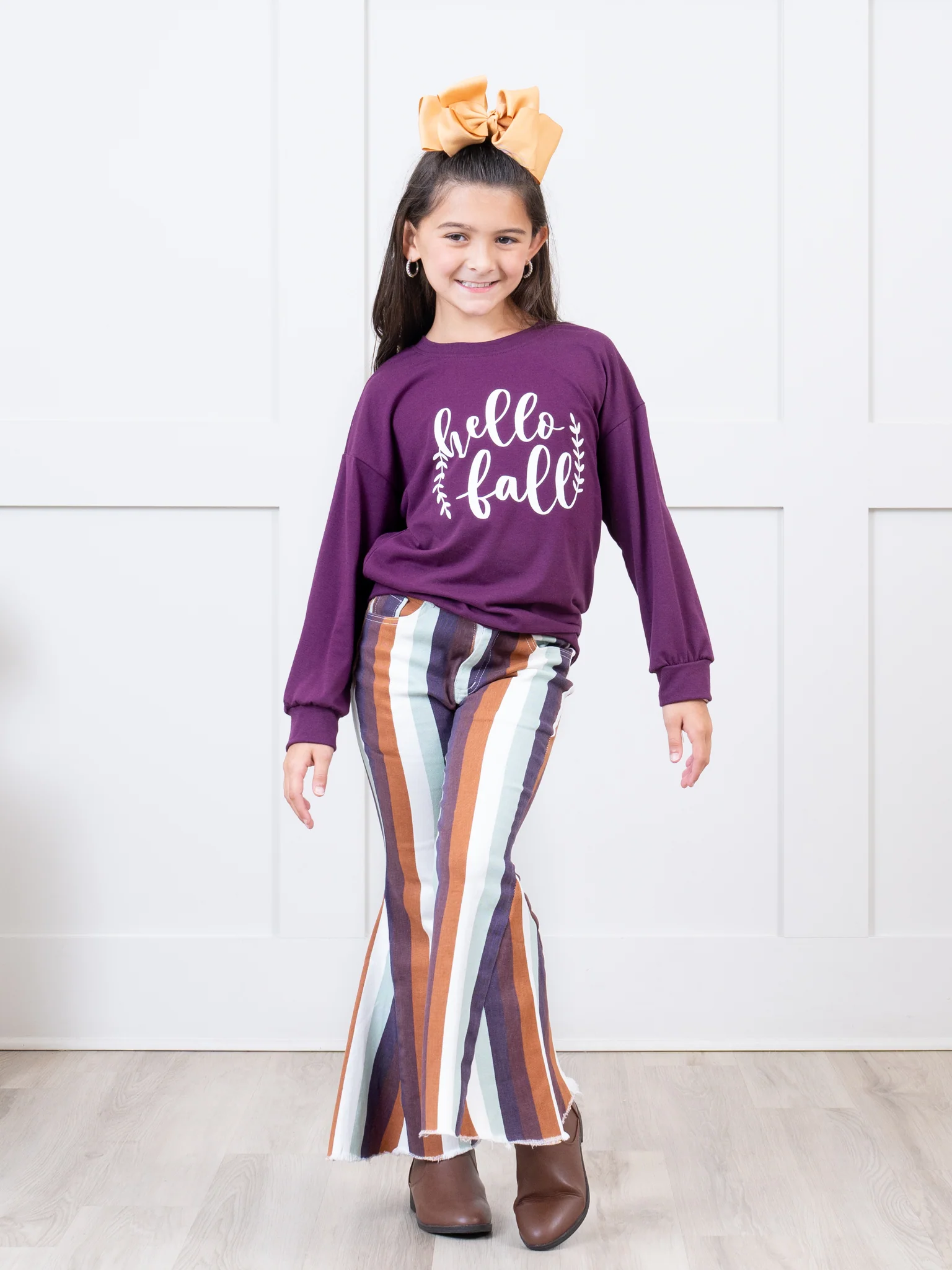 Mom & Me "Hello Fall" Plum Crewneck - Image 5