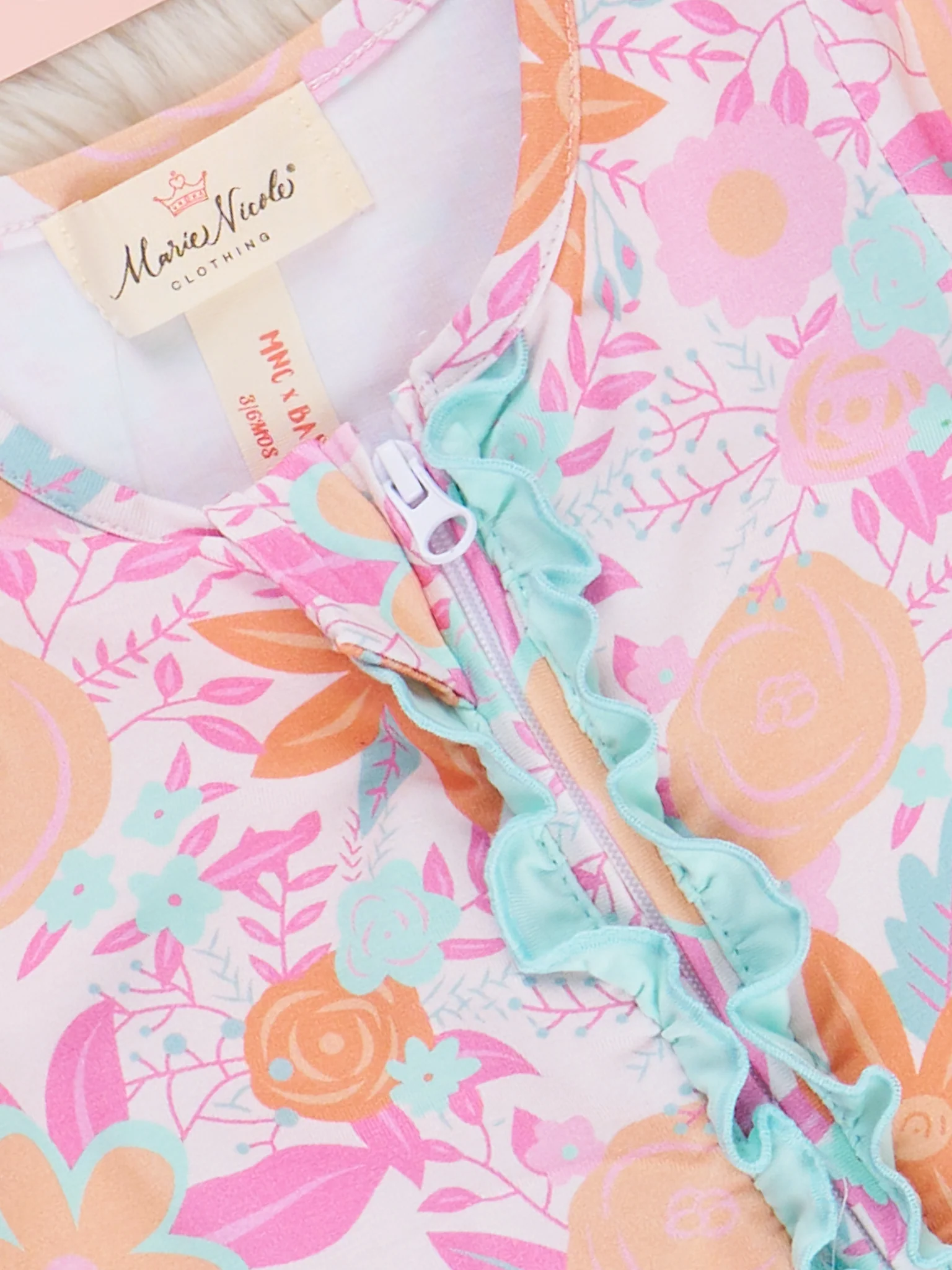 Hibiscus Buds Ruffle Footed Sleeper Pajamas - Image 4