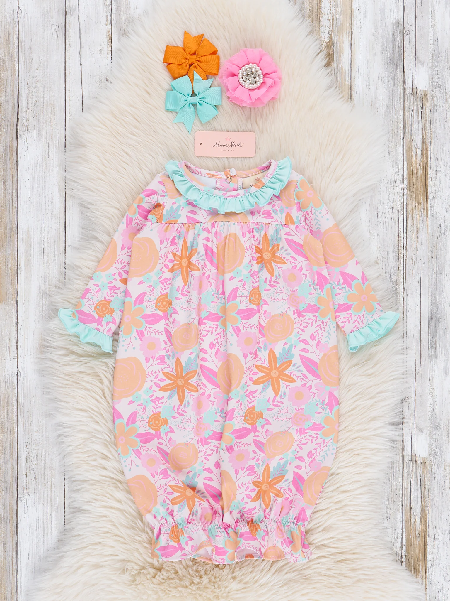 Hibiscus Buds Ruffle Sleep Gown