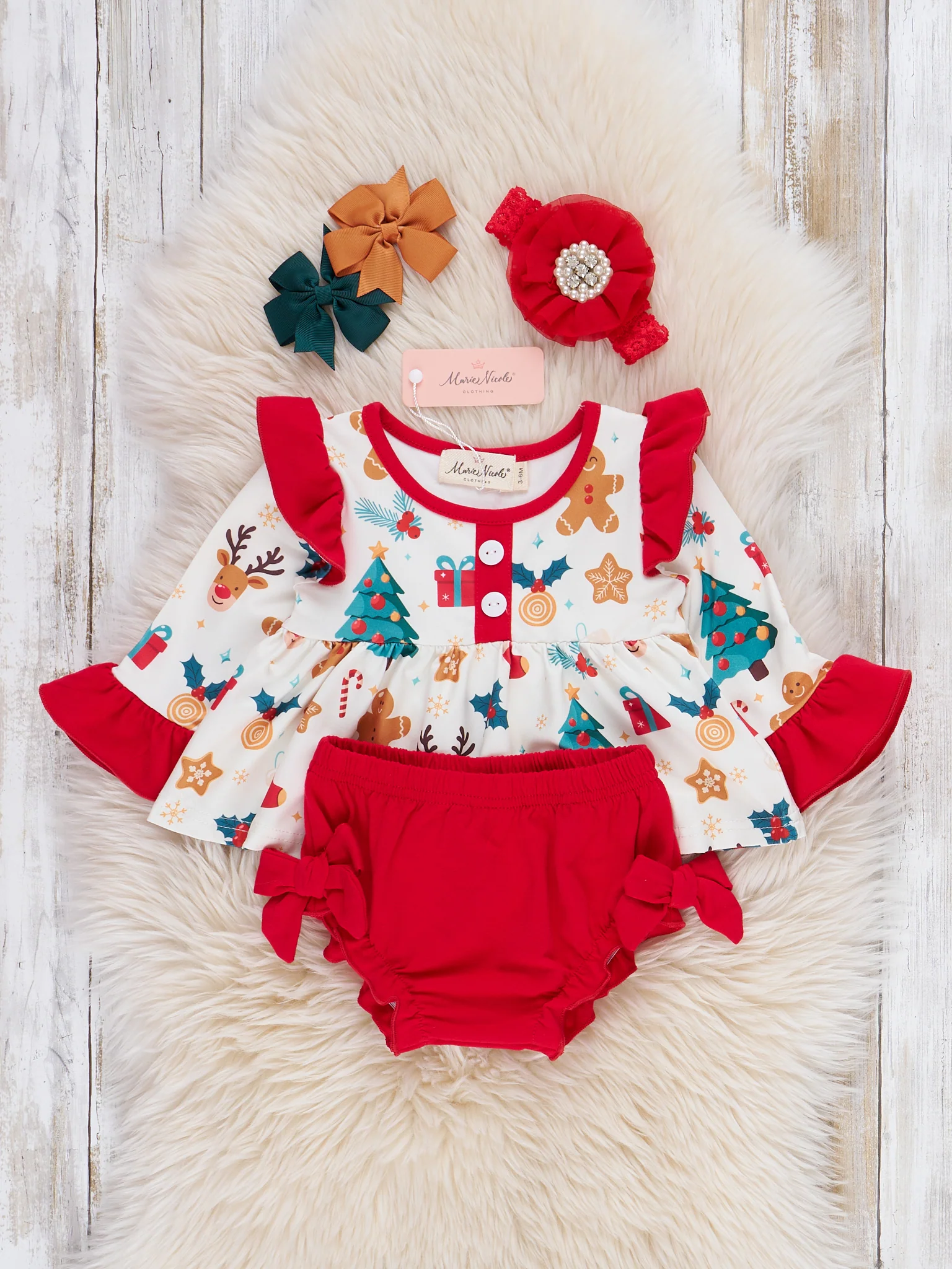 Holiday Delights Bow Bloomers Outfit - Image 3