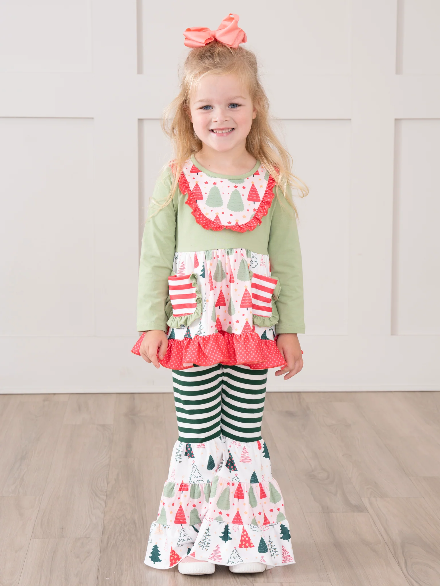 Holiday Evergreens Pocket Flara Bells Outfit - Image 3