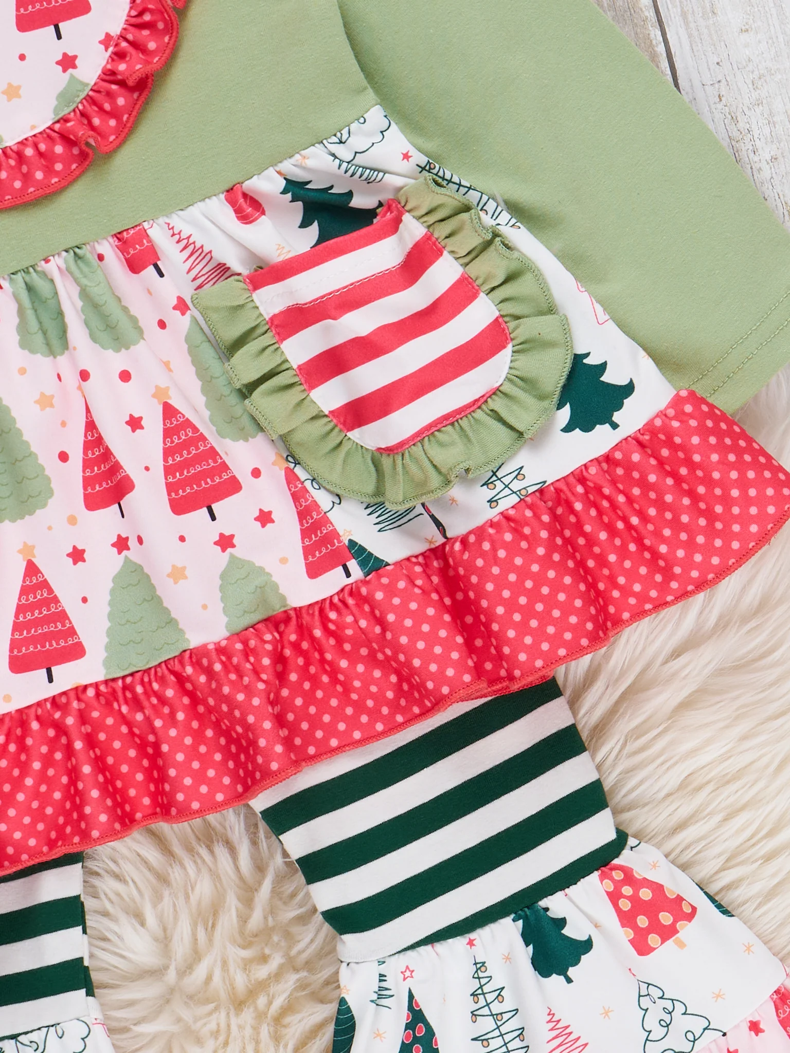 Holiday Evergreens Pocket Flara Bells Outfit - Image 4
