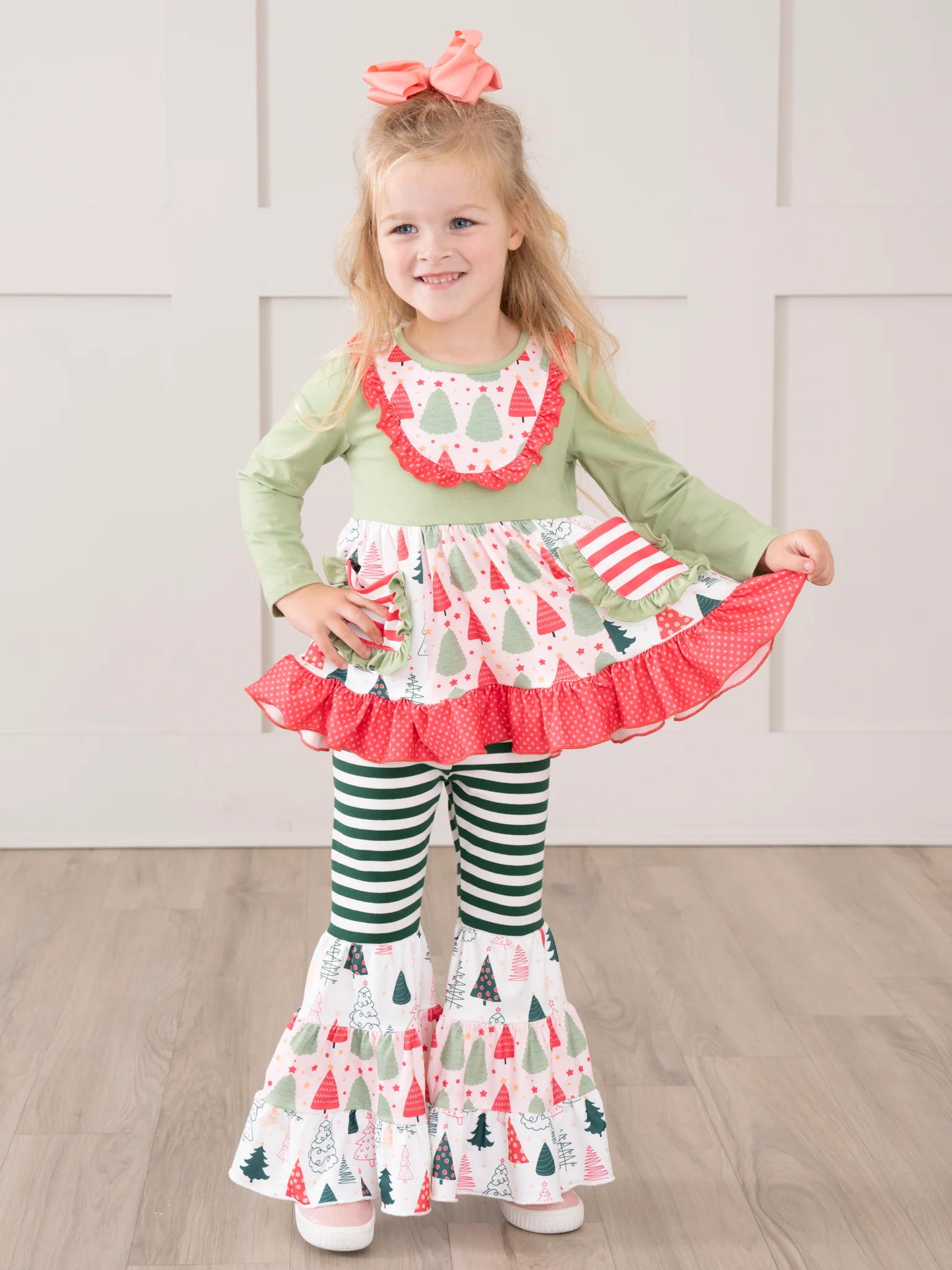 Holiday Evergreens Pocket Flara Bells Outfit - Image 5