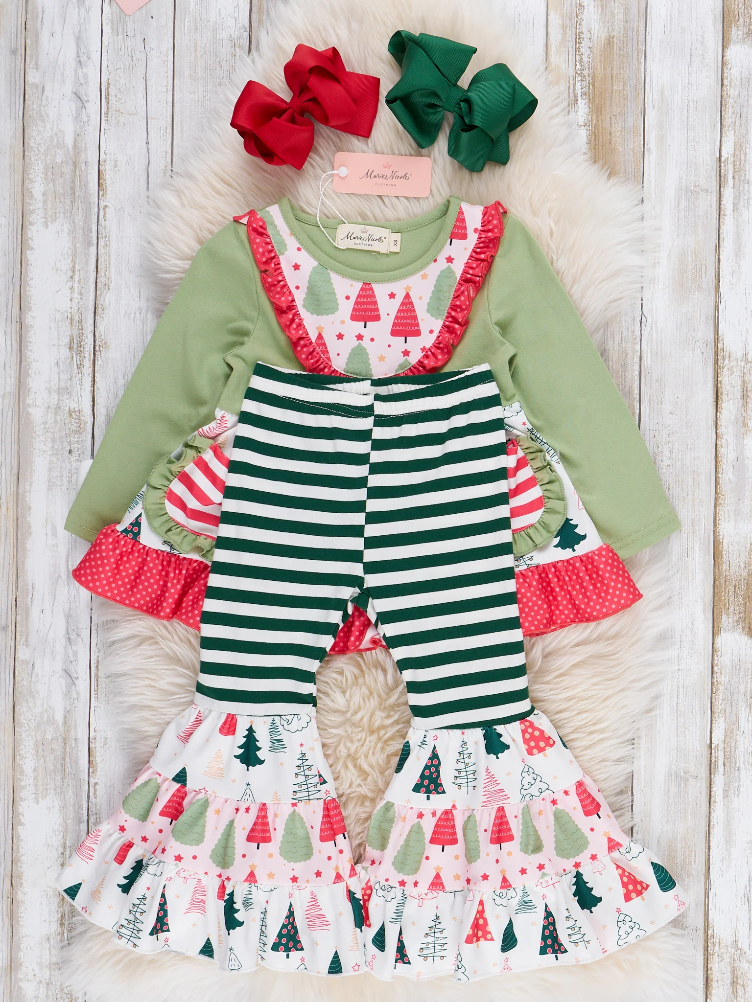 Holiday Evergreens Pocket Flara Bells Outfit - Image 6