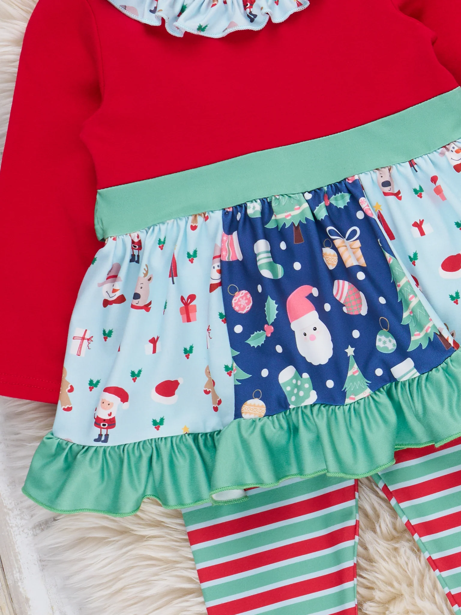 Holiday Patchwork Ruffle Outfit - Image 2