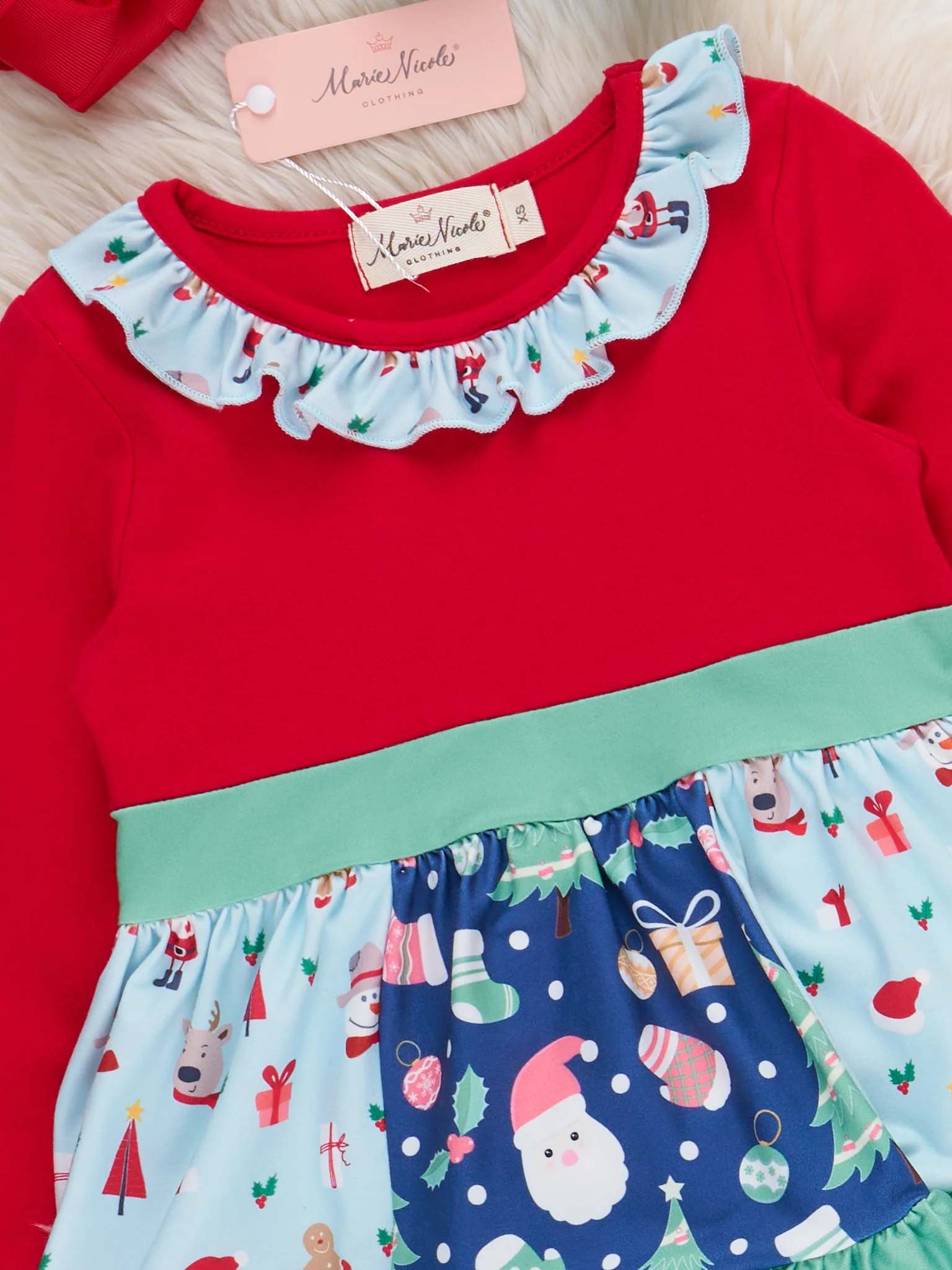 Holiday Patchwork Ruffle Outfit - Image 3