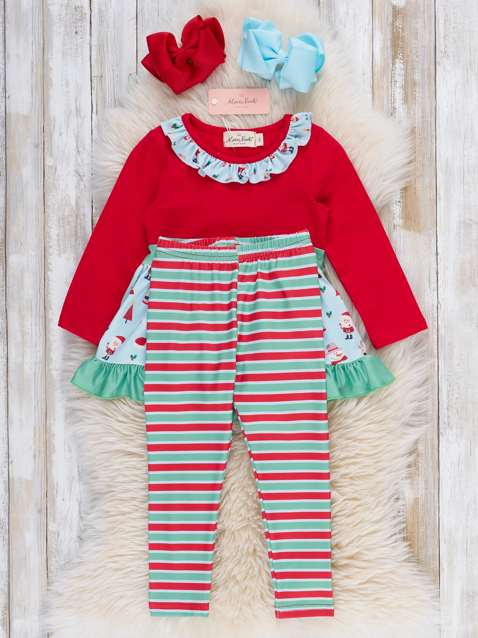 Holiday Patchwork Ruffle Outfit - Image 4