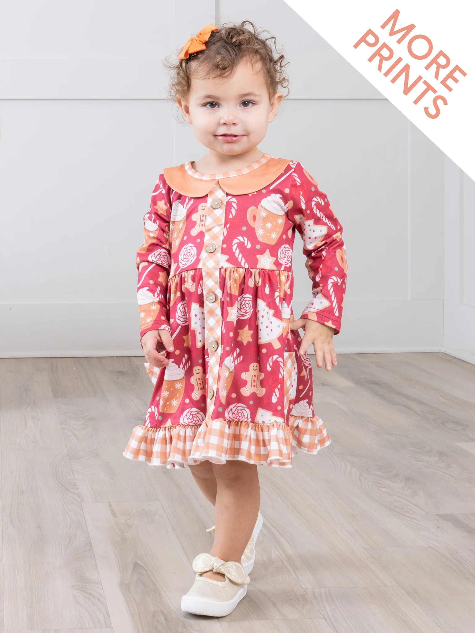 Holiday Time Gingham & Plaid Ruffle Dress