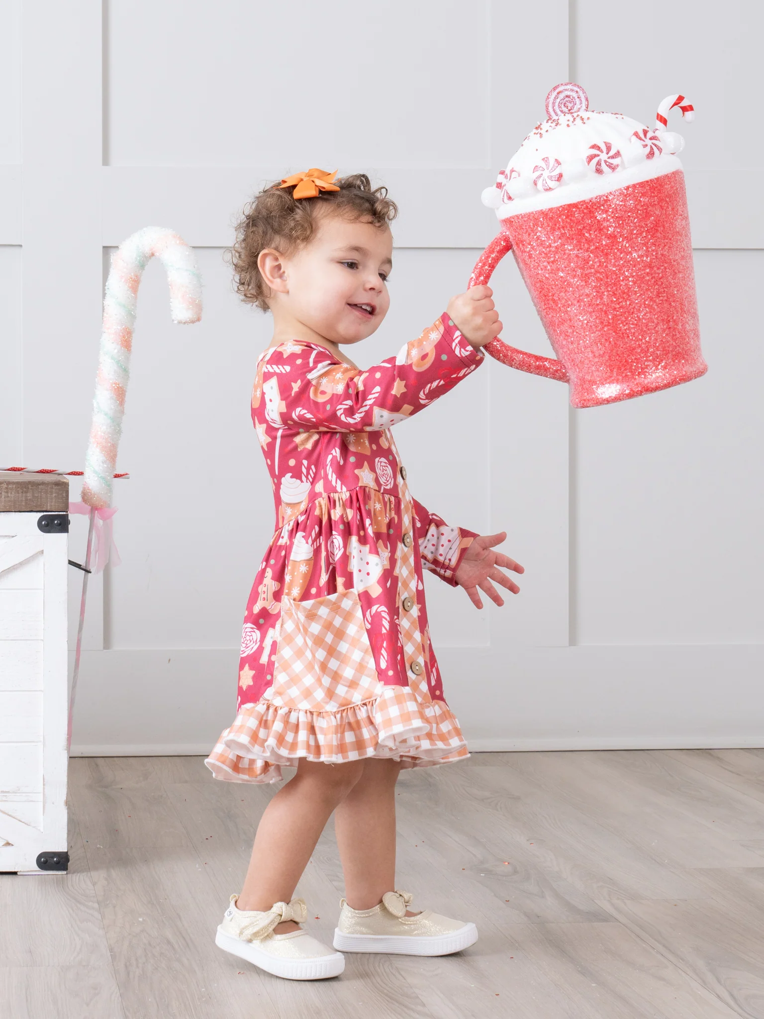Holiday Time Gingham & Plaid Ruffle Dress - Image 6