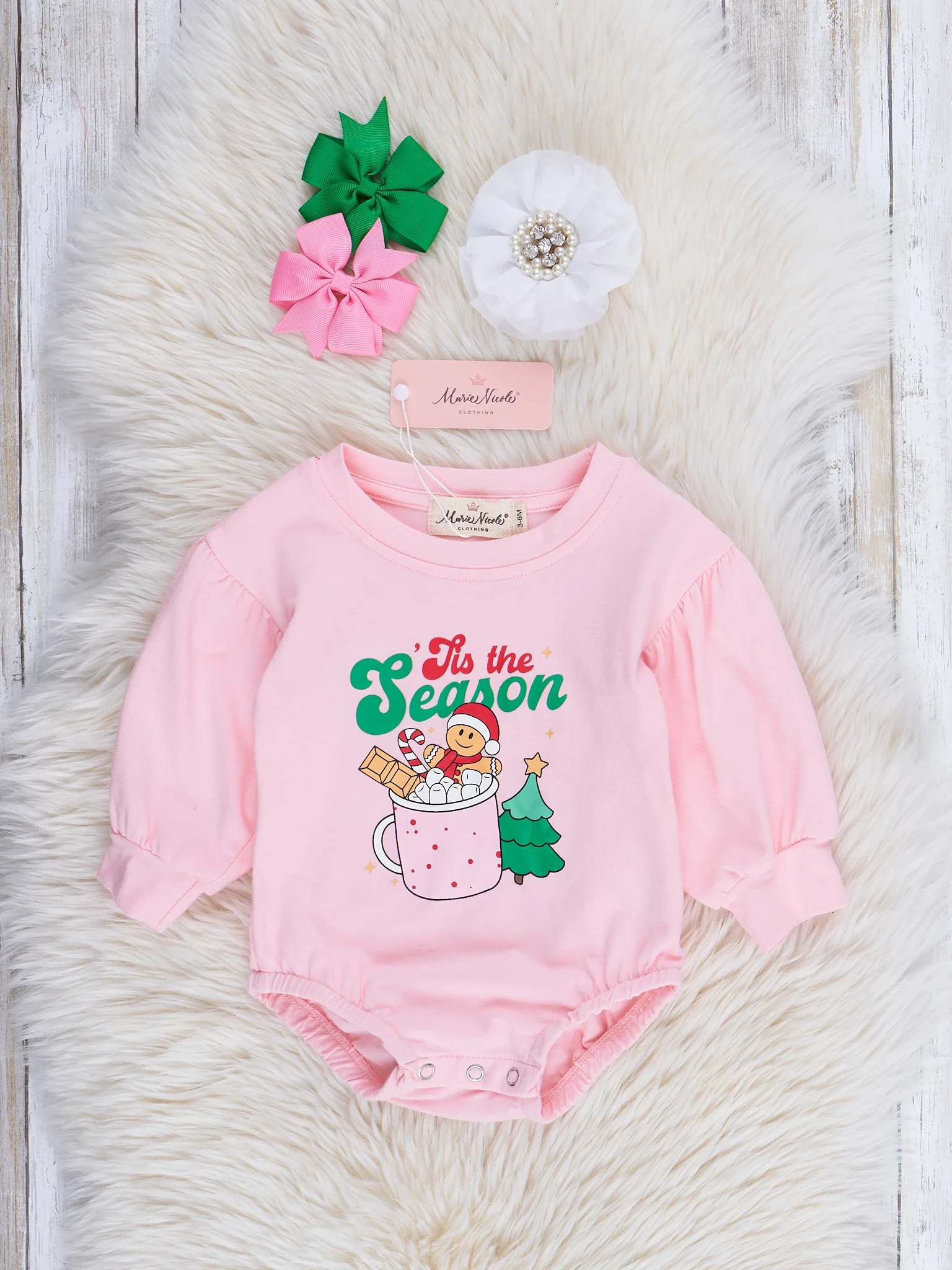 Holiday Time Romper Outfit w/ Tulle Skirt - Image 5
