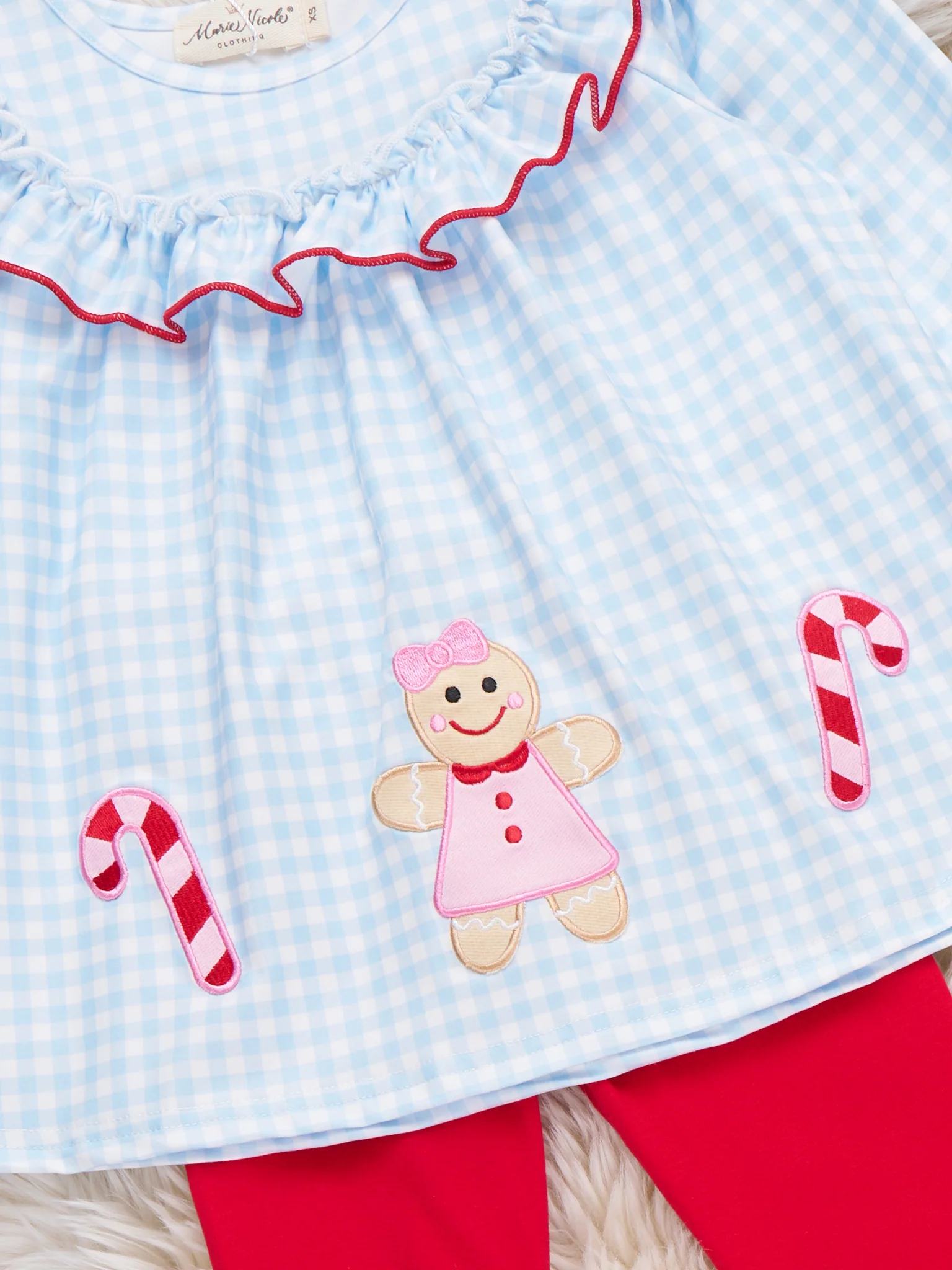 Holiday Treats Embroidered Plaid Outfit - Image 2