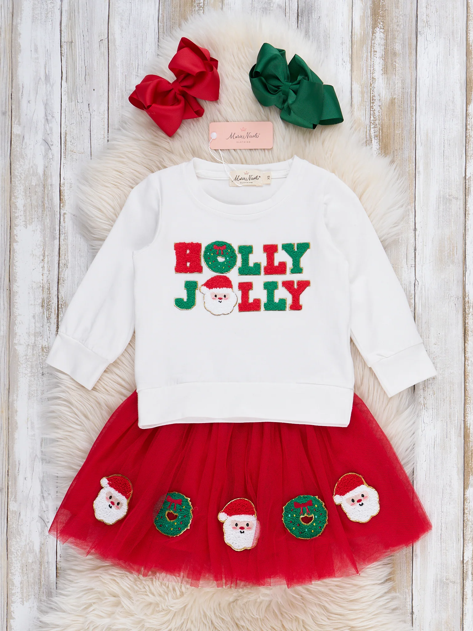 "Holly Jolly" Christmas Celebration Tulle Outfit - Image 2