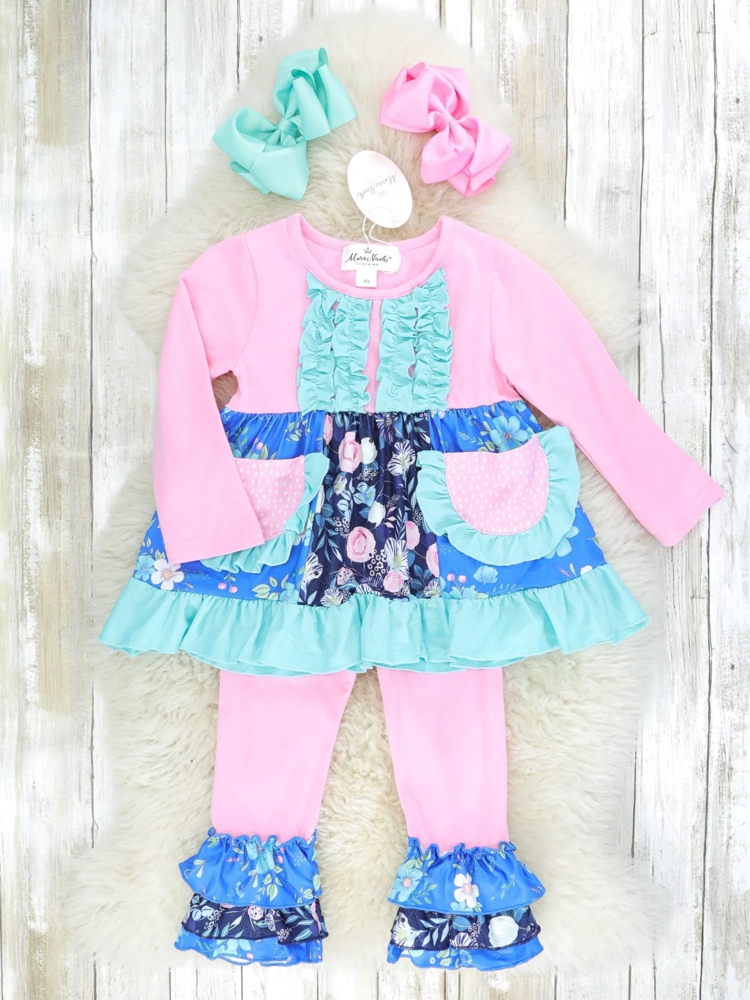 Hot Pink Floral Ruffle Outfit