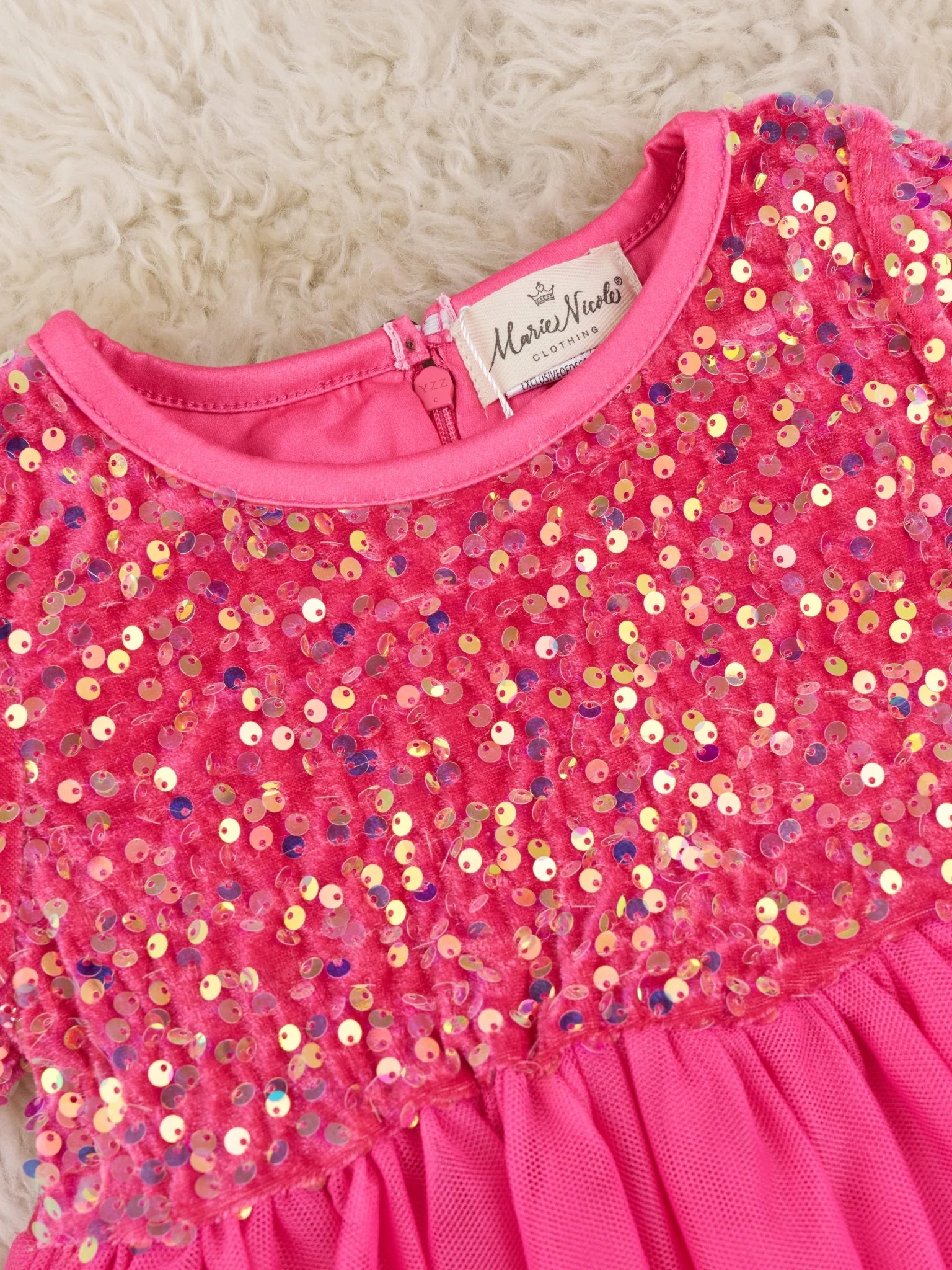 Hot Pink Sparkly Tulle Swing Dress - Image 4