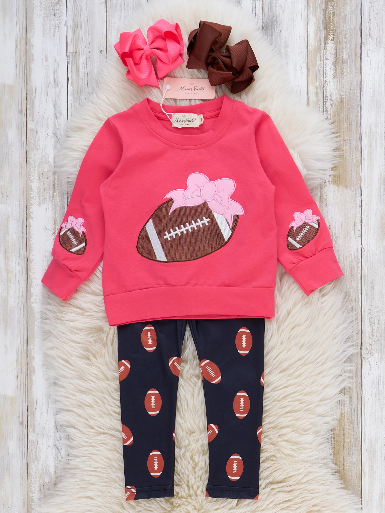 Hot Pink Touchdown Embroidered Outfit - Image 2