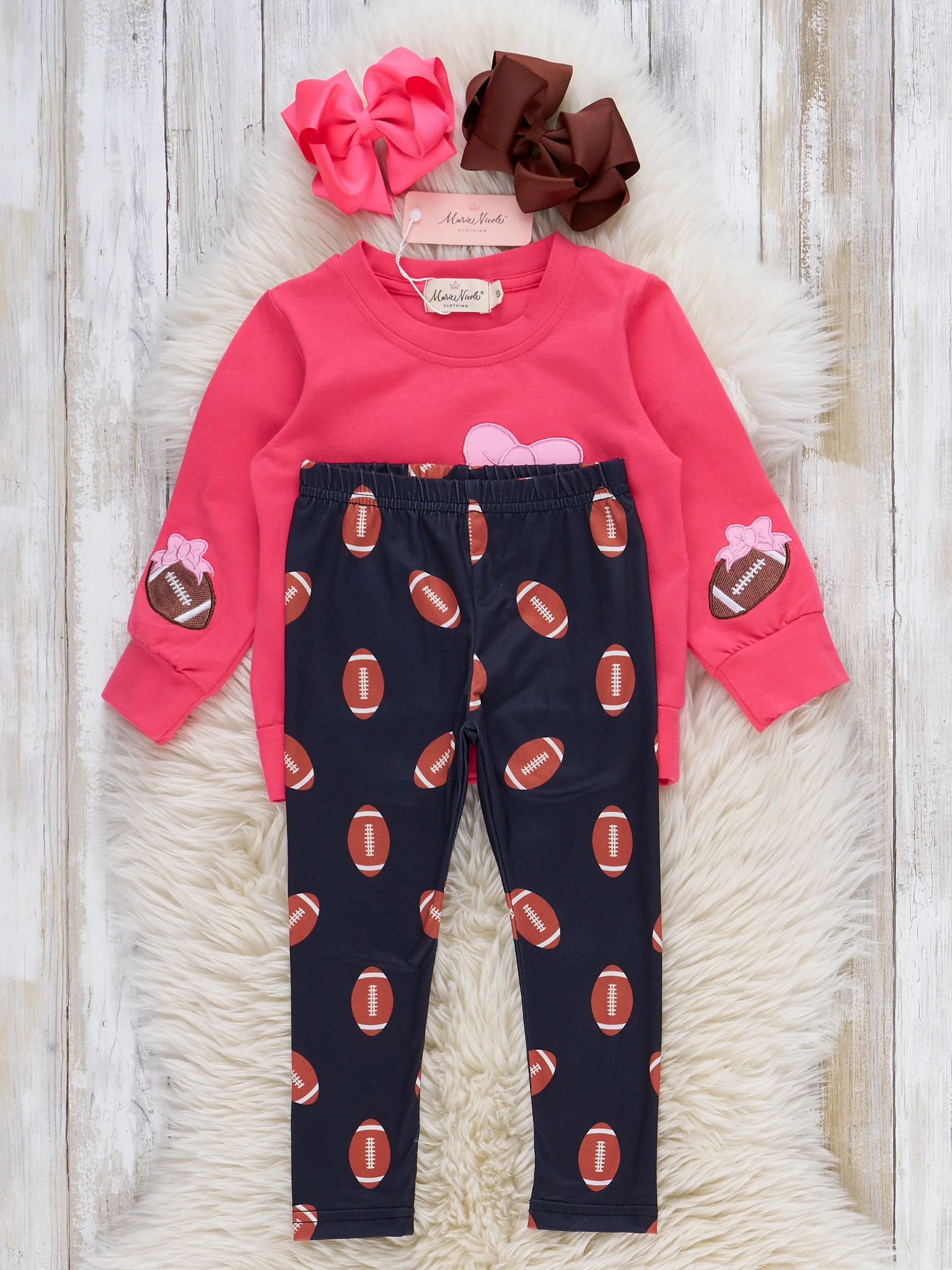 Hot Pink Touchdown Embroidered Outfit - Image 3