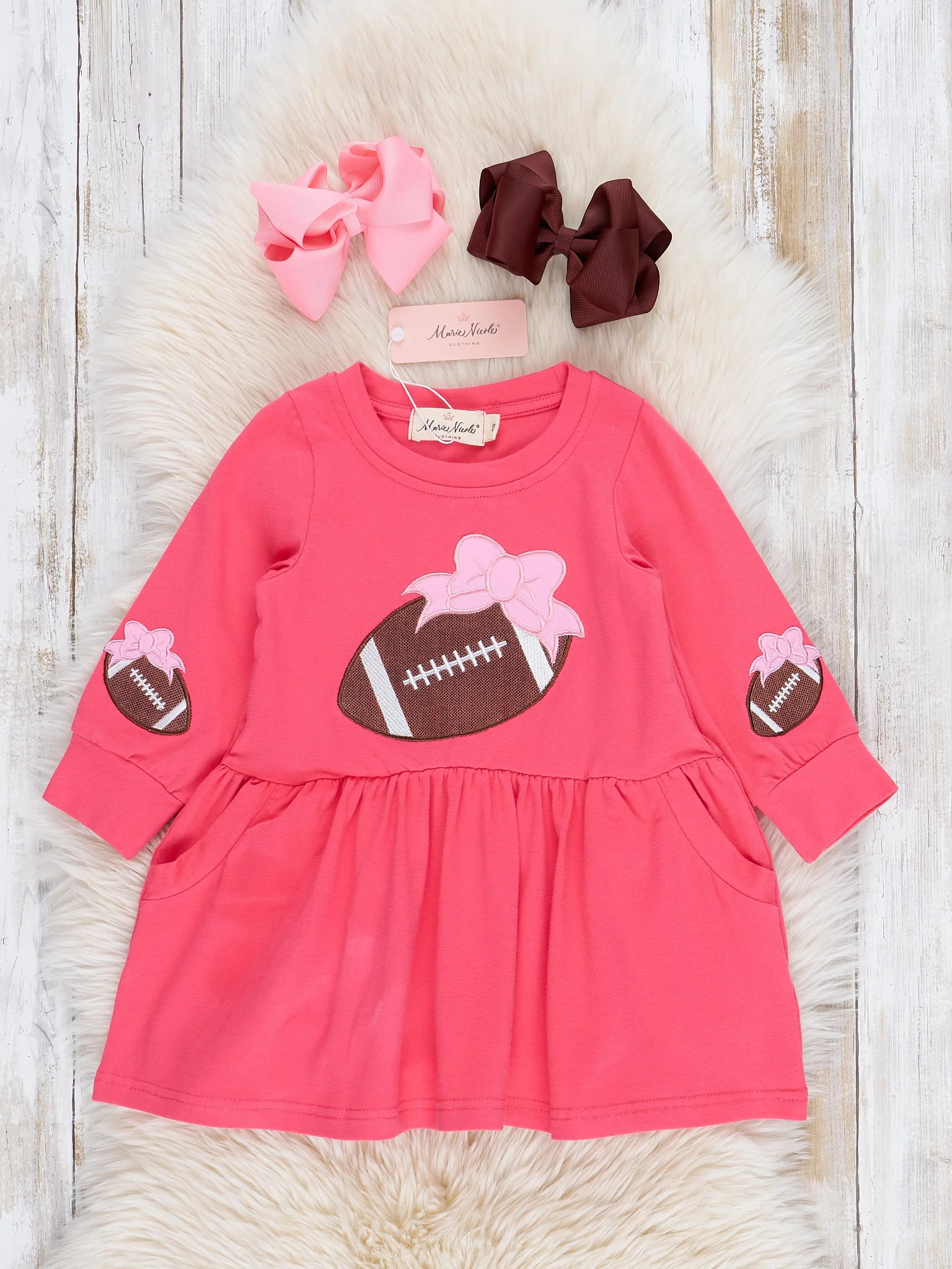 Hot Pink Touchdown Embroidered Dress - Image 2