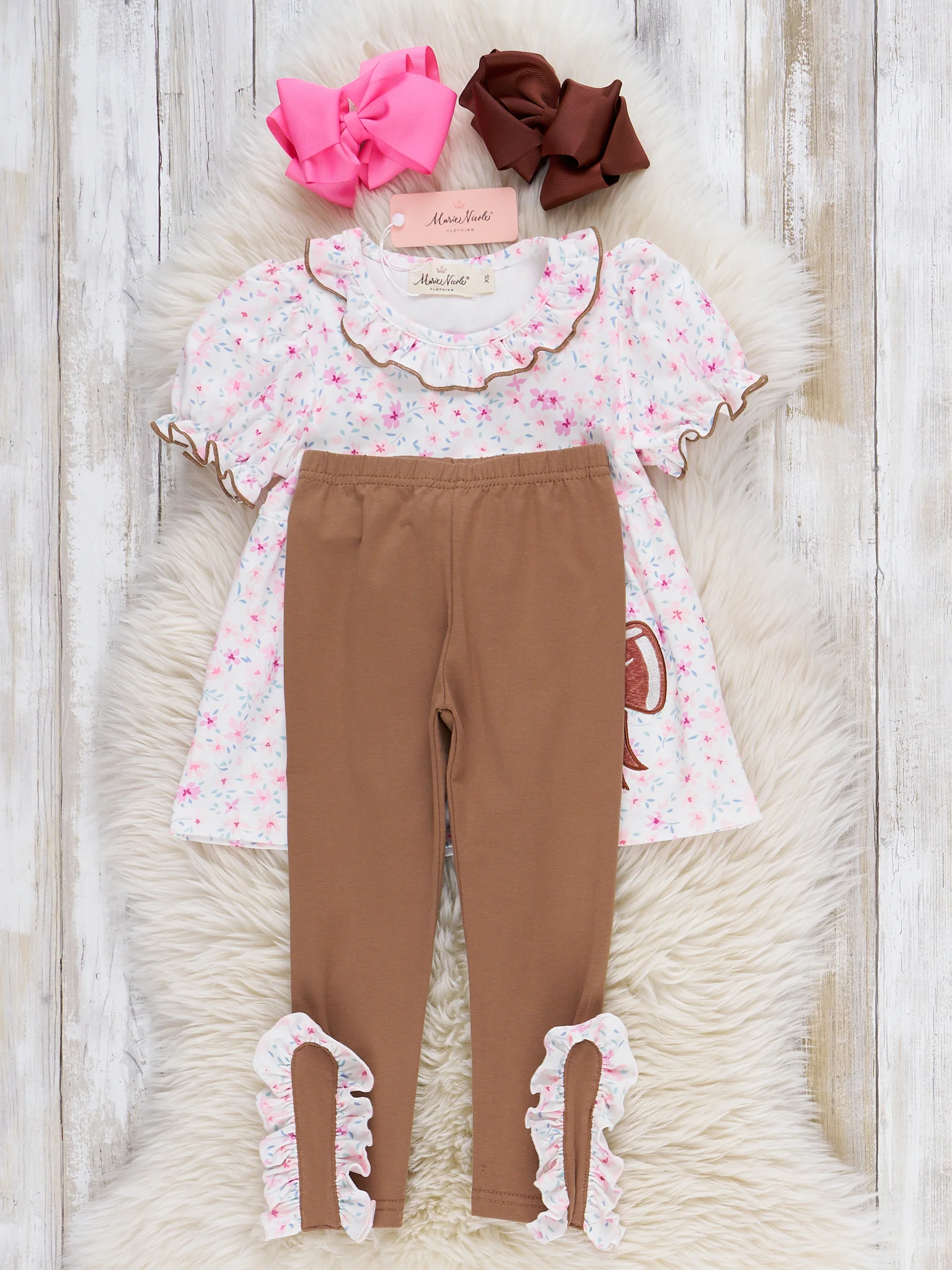 Huddle & Hairbows Embroidered Outfit - Image 2