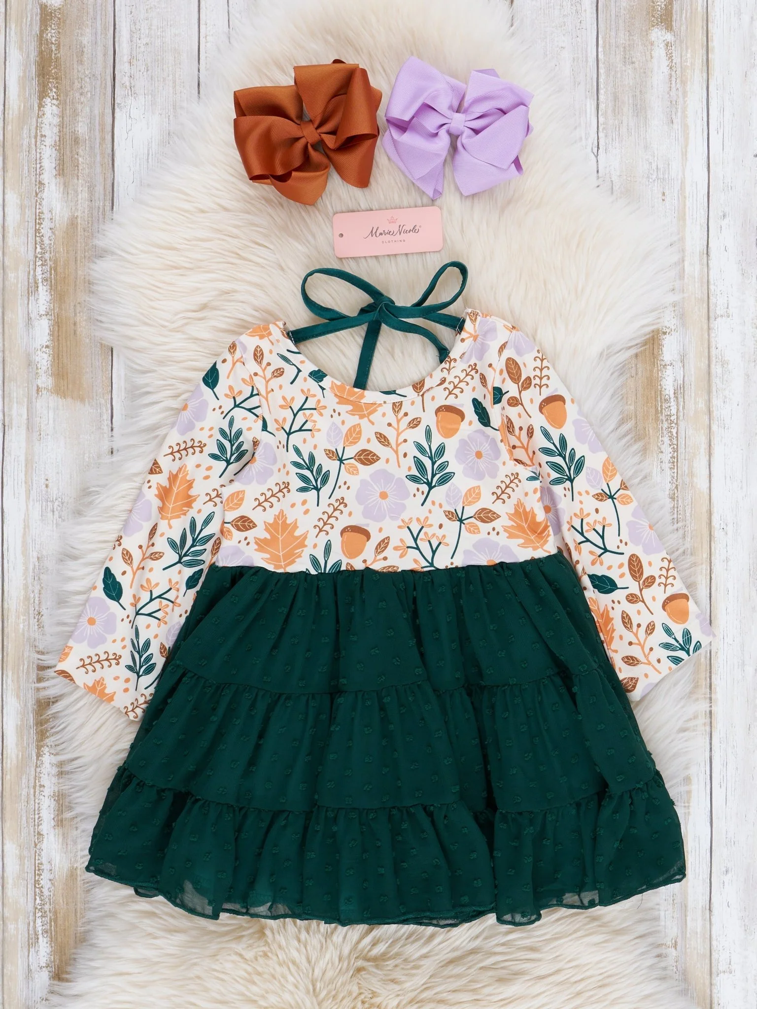 Hunter Green Garden Tiered Swiss Dot Dress - Image 2